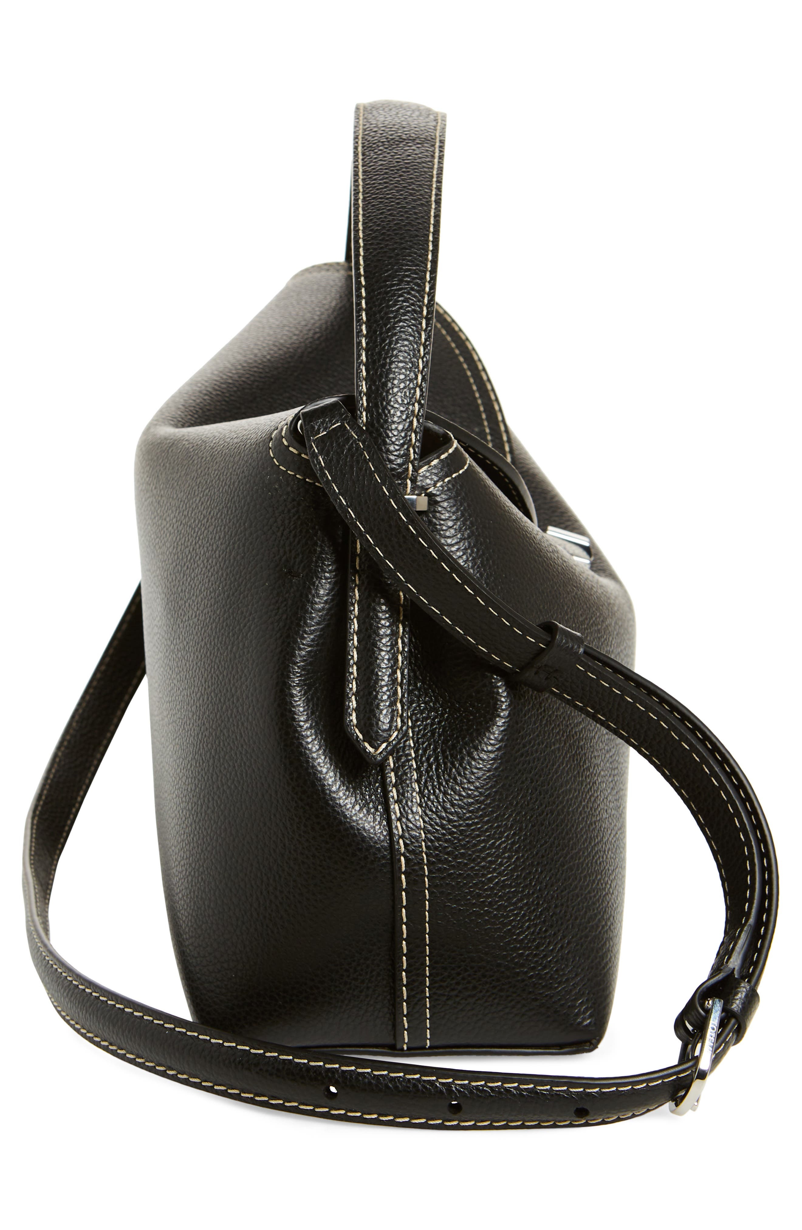TOTEME T-Lock Curved Leather Shoulder Bag in Black 001 at Nordstrom - 7