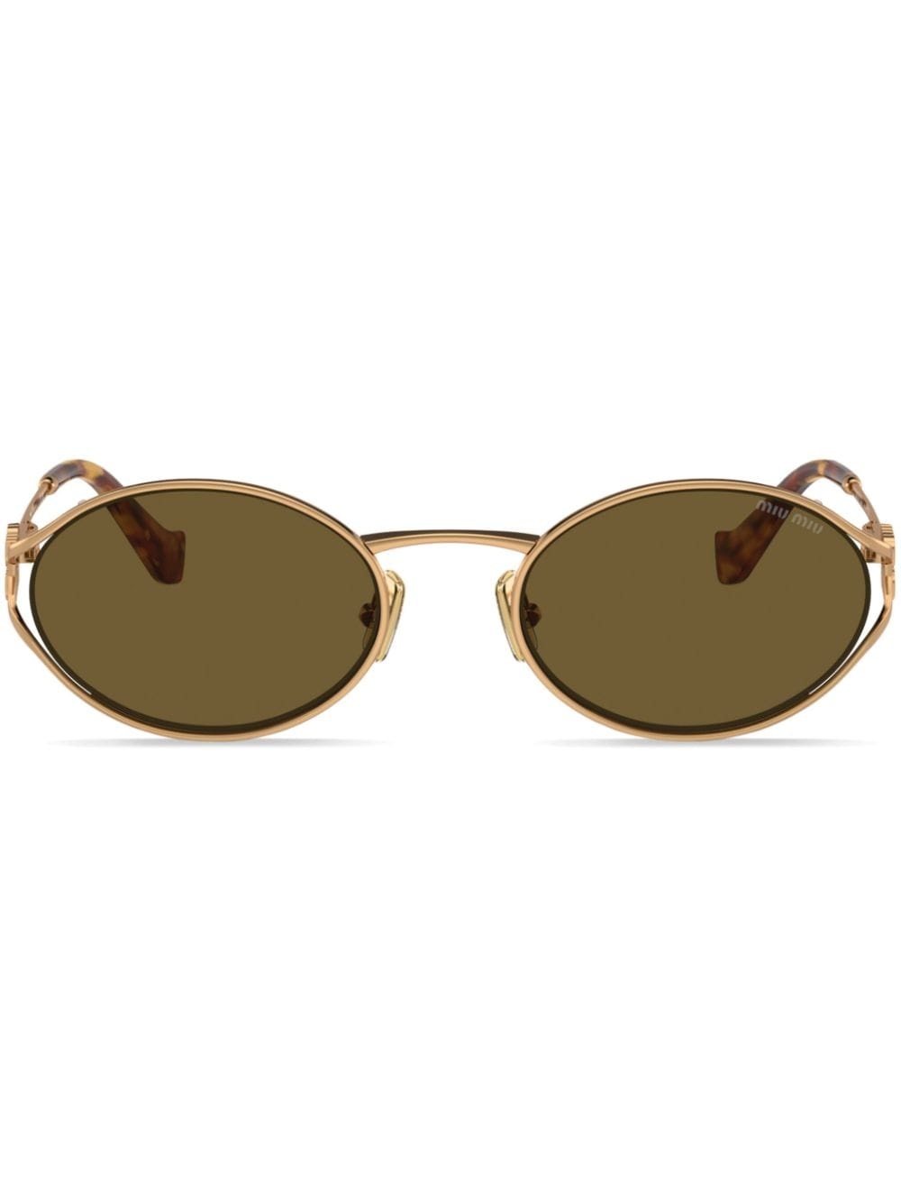 oval-frame tinted-lenses sunglasses - 1