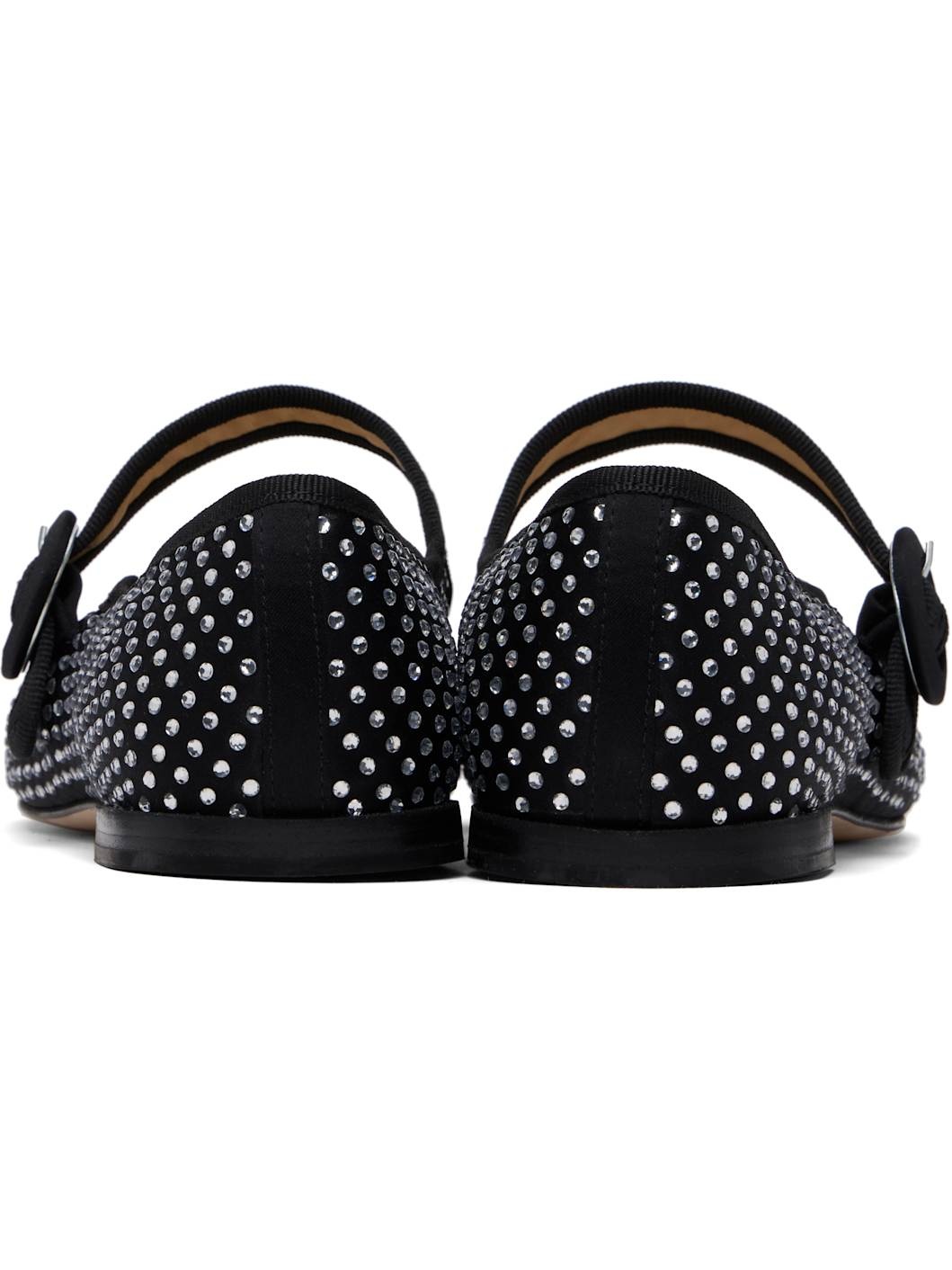 Black Georgia Square-Toe Mary Jane Ballerina Flats - 2