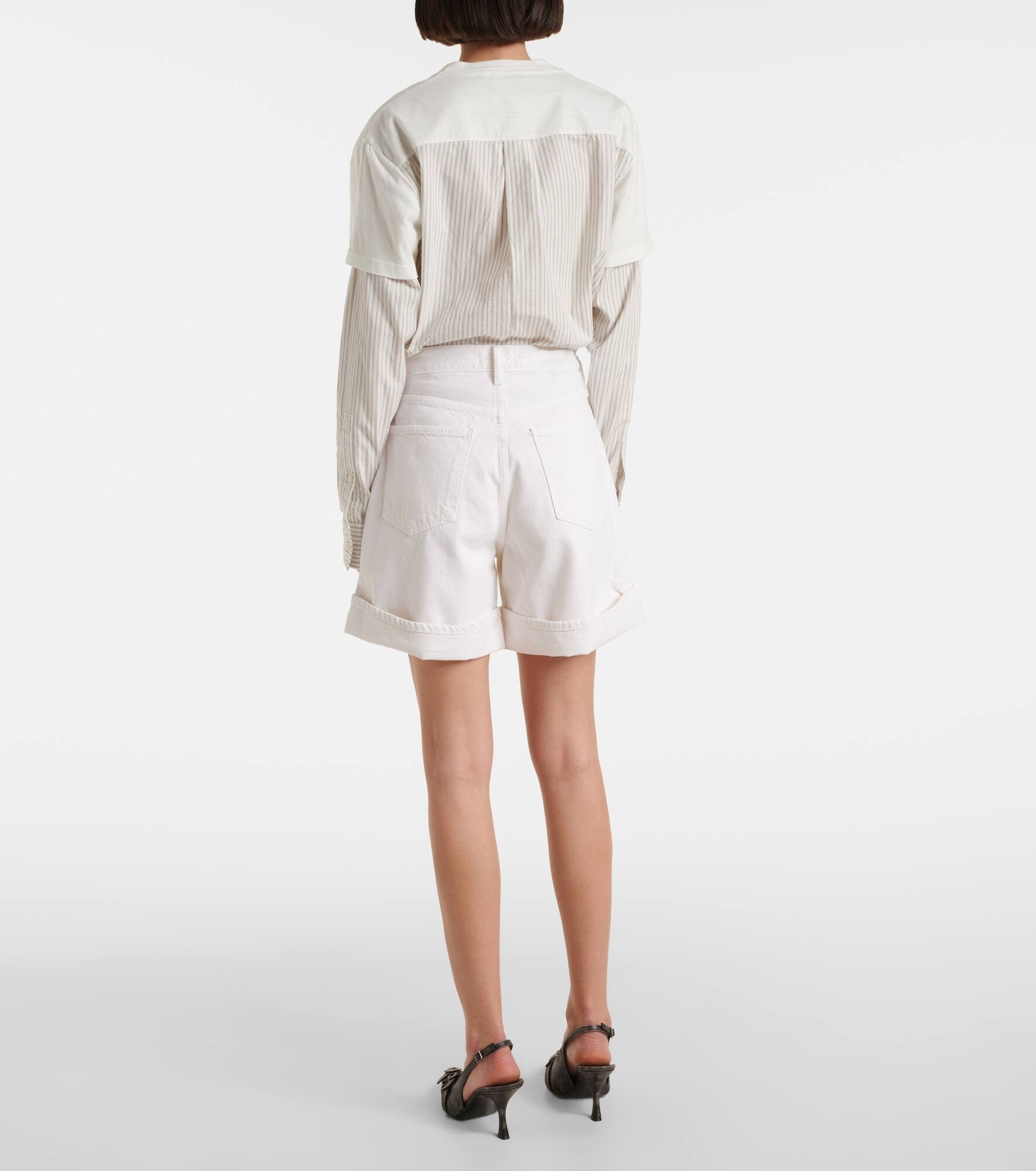 High-rise denim shorts - 3