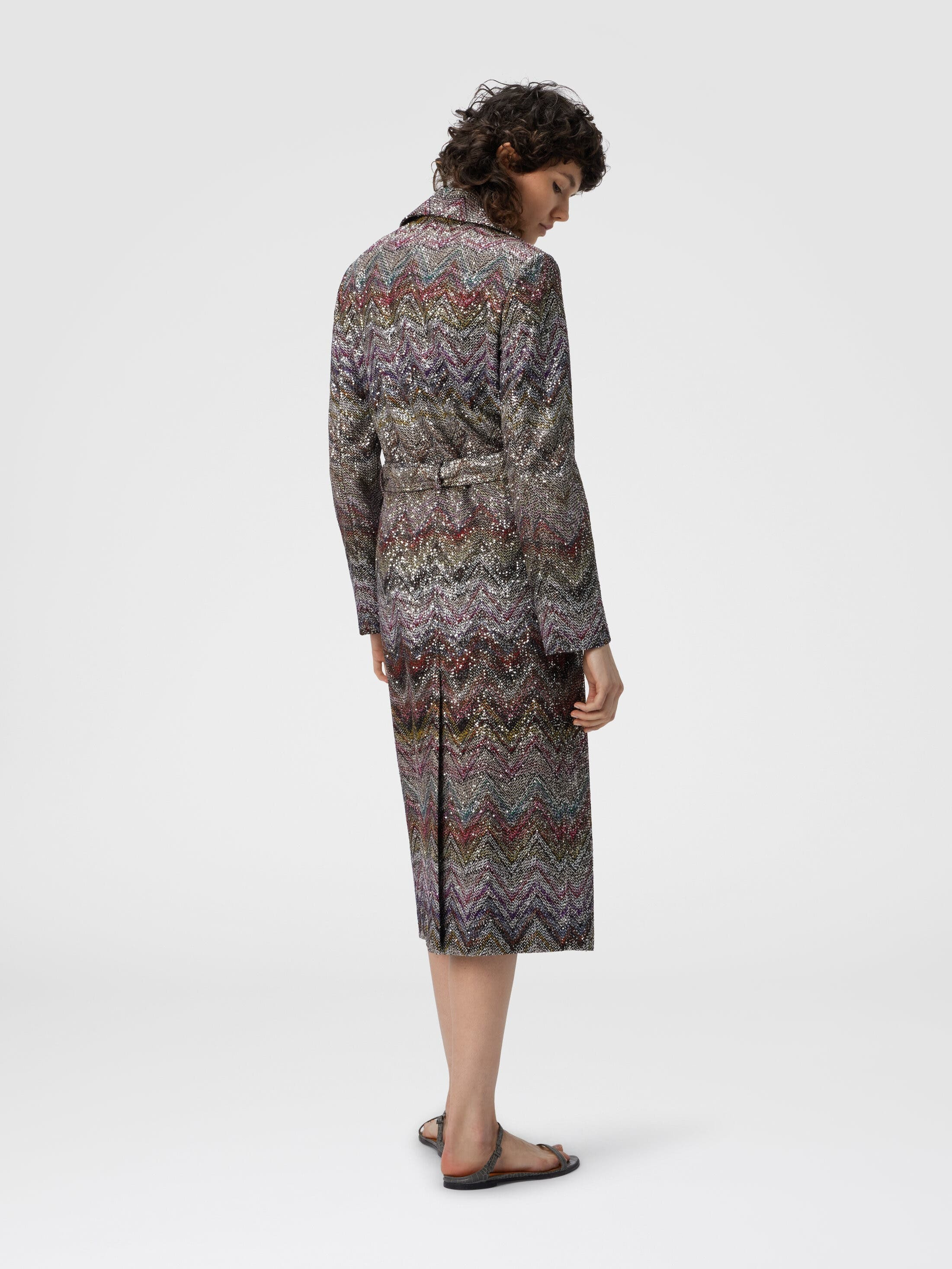 Missoni Long Double-breasted Trench Coat With Wavy Zigzag Pattern in Multicoloured at Nordstrom - 3