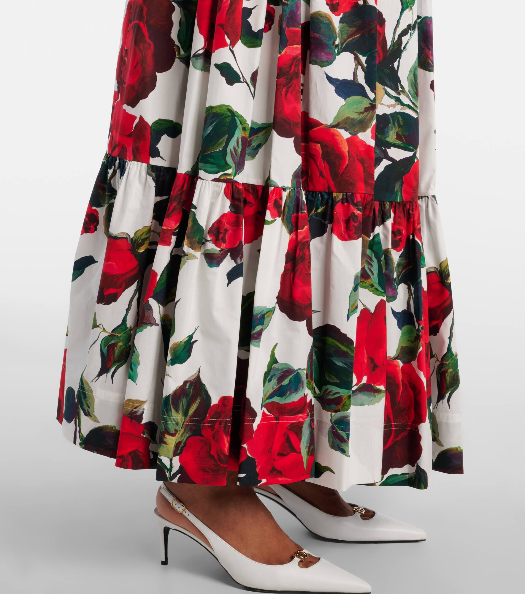 Floral tiered cotton maxi skirt - 5
