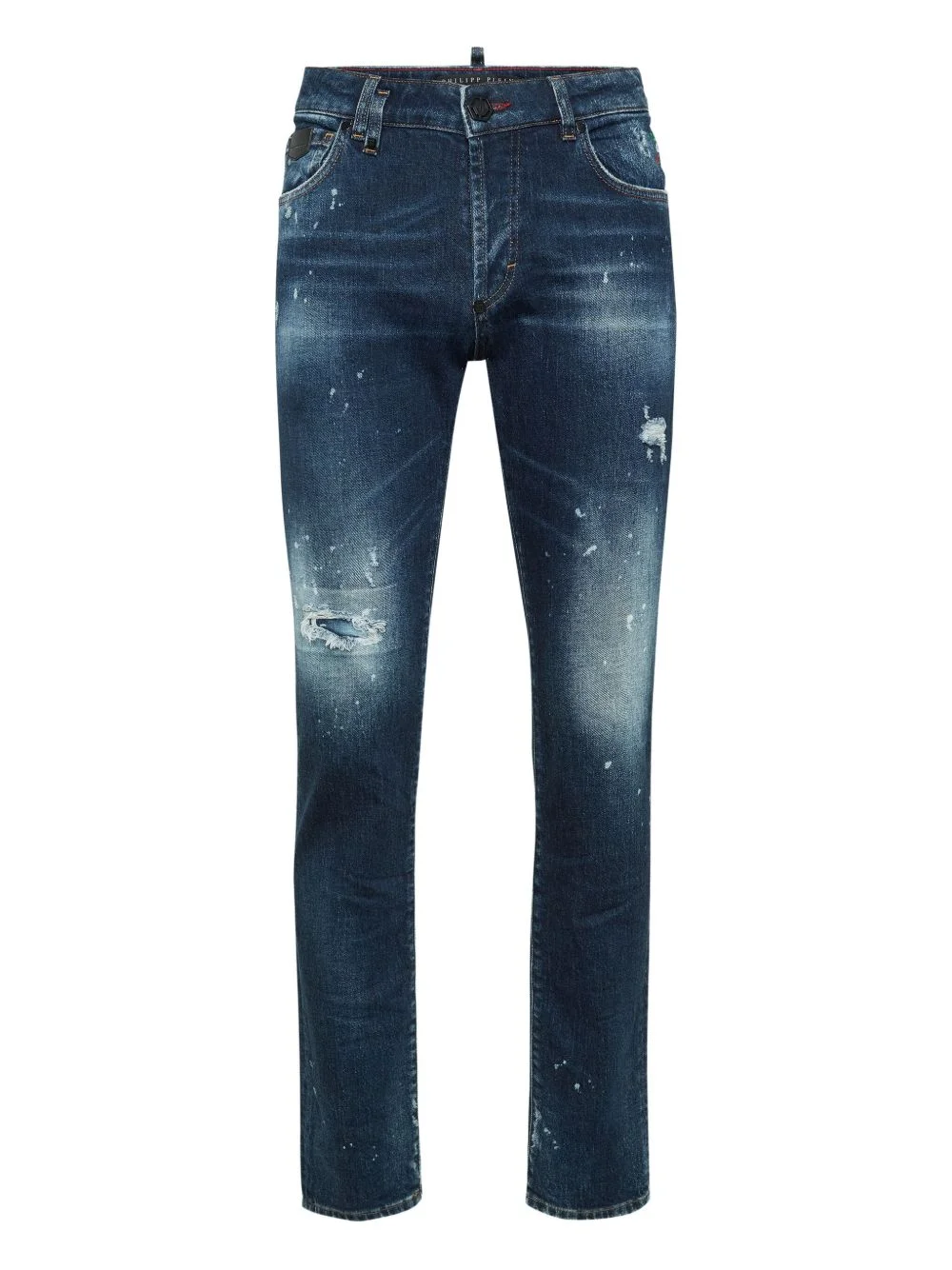paint-splatter distressed jeans - 1