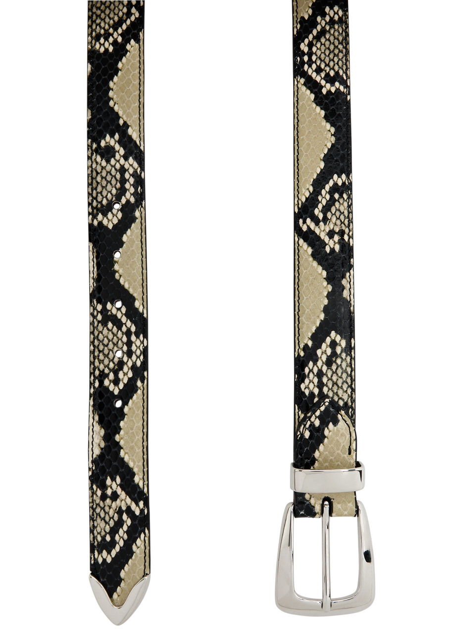 Khaite Benny Snake-effect Leather Belt - 3