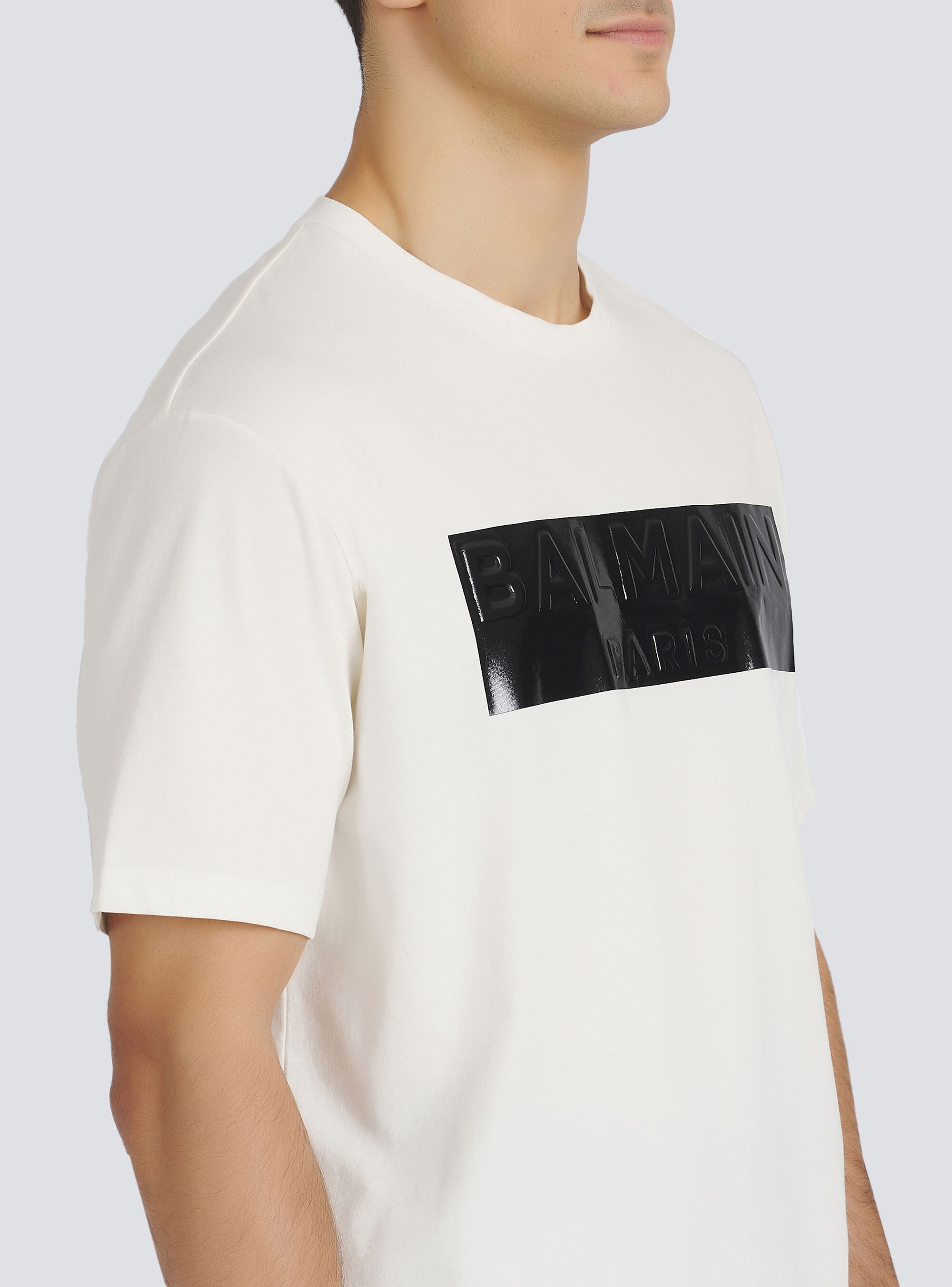 Cotton T-shirt with Balmain logo print - 7
