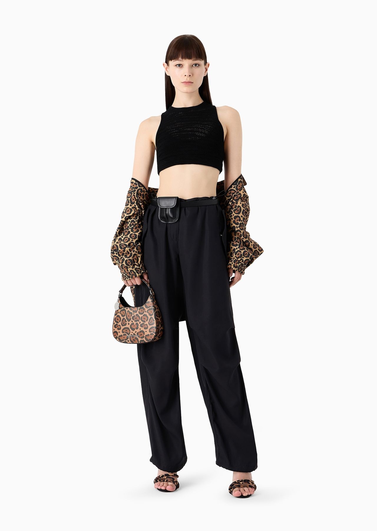 Emporio Armani Sustainability Values Capsule Collection recycled modal drawstring trousers - 4