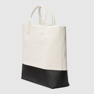 GUCCI Canvas tote bag with embossed detail outlook