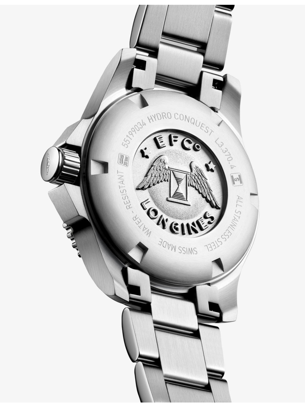 L3.370.4.96.6 HydroConquest GMT 32mm Ceramic Bezel Stainless-Steel Quartz Watch - 5