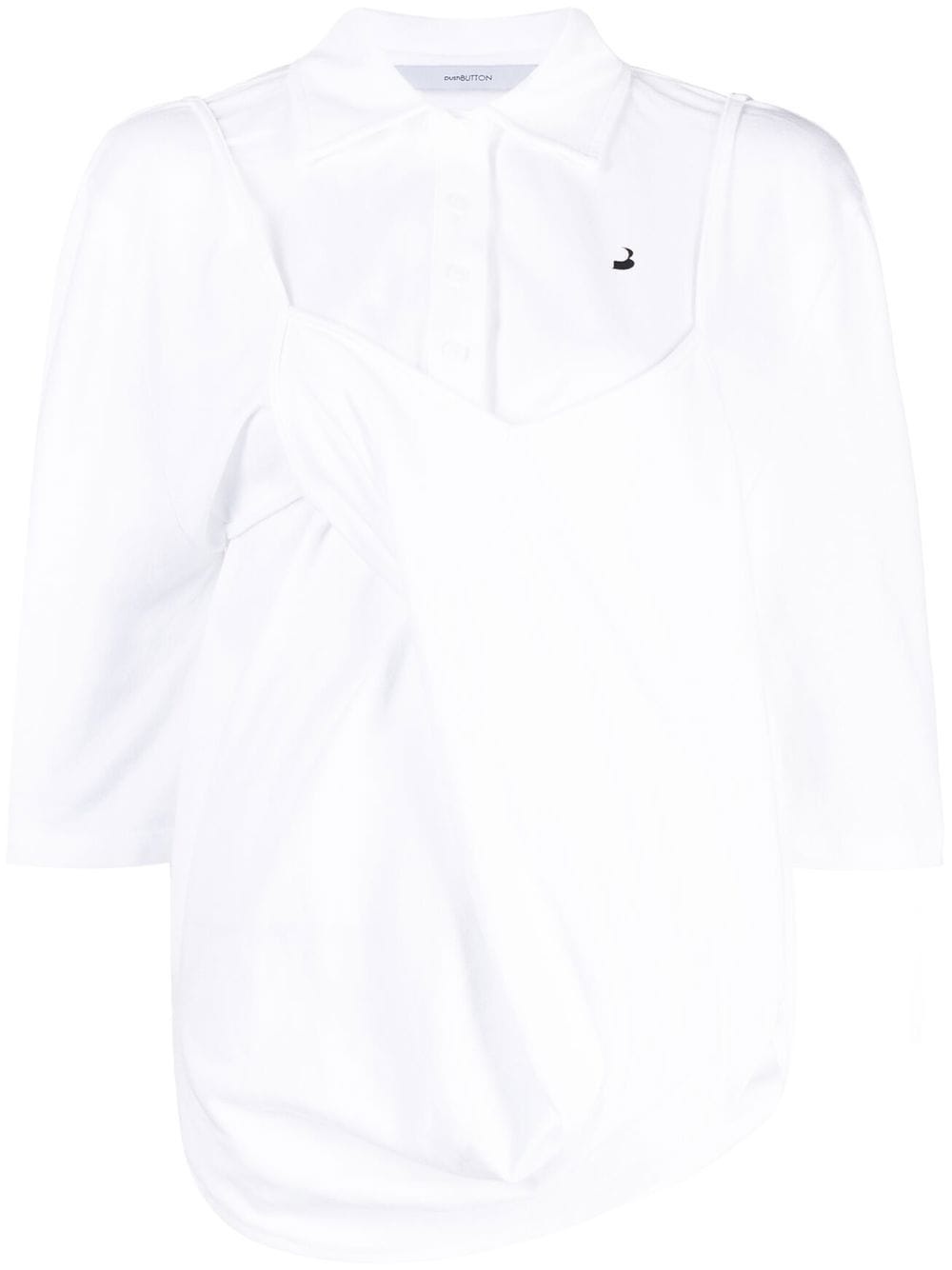 layered half-sleeve shirt - 1
