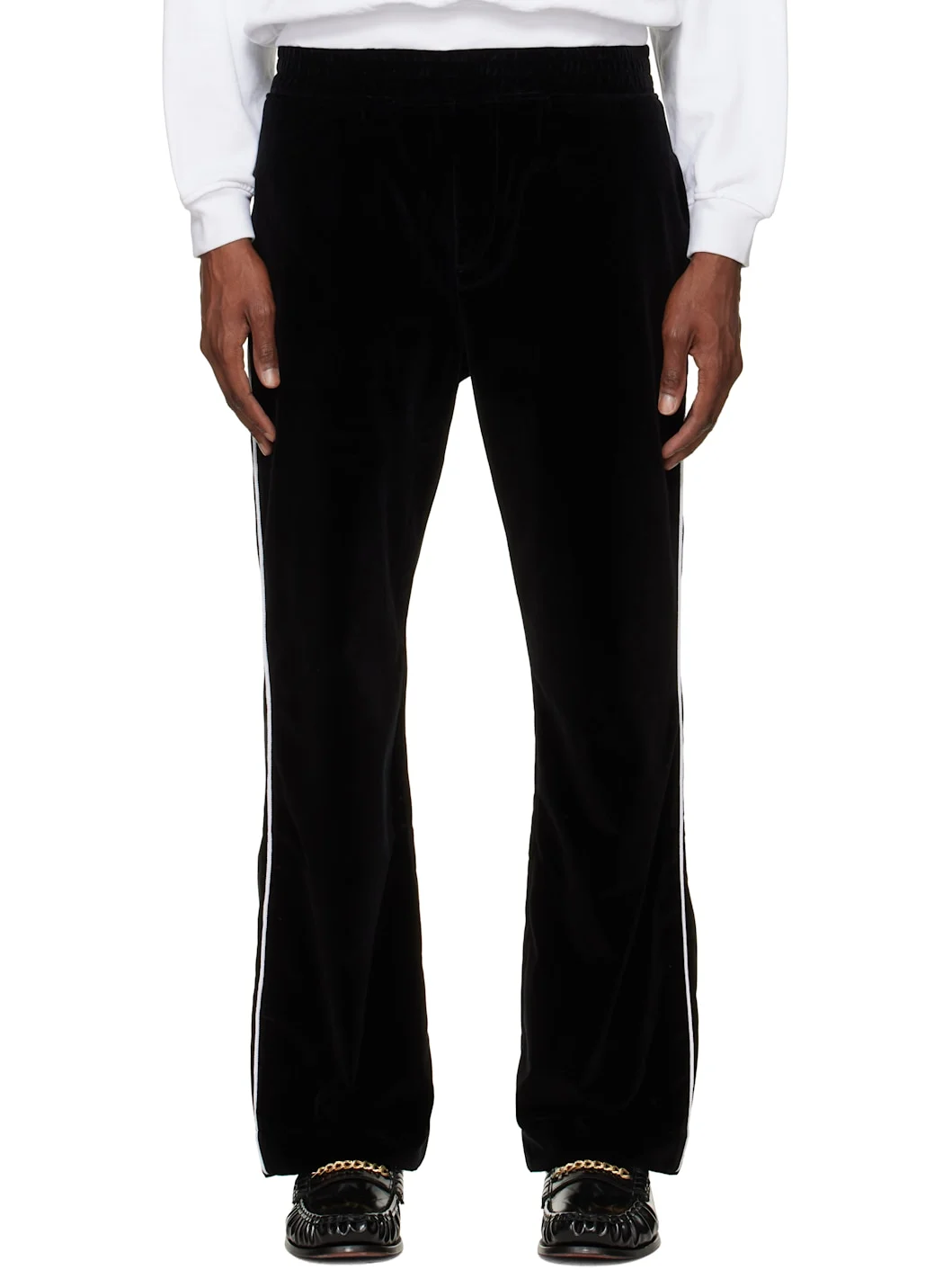 Black Straight Fit Track Pants - 1