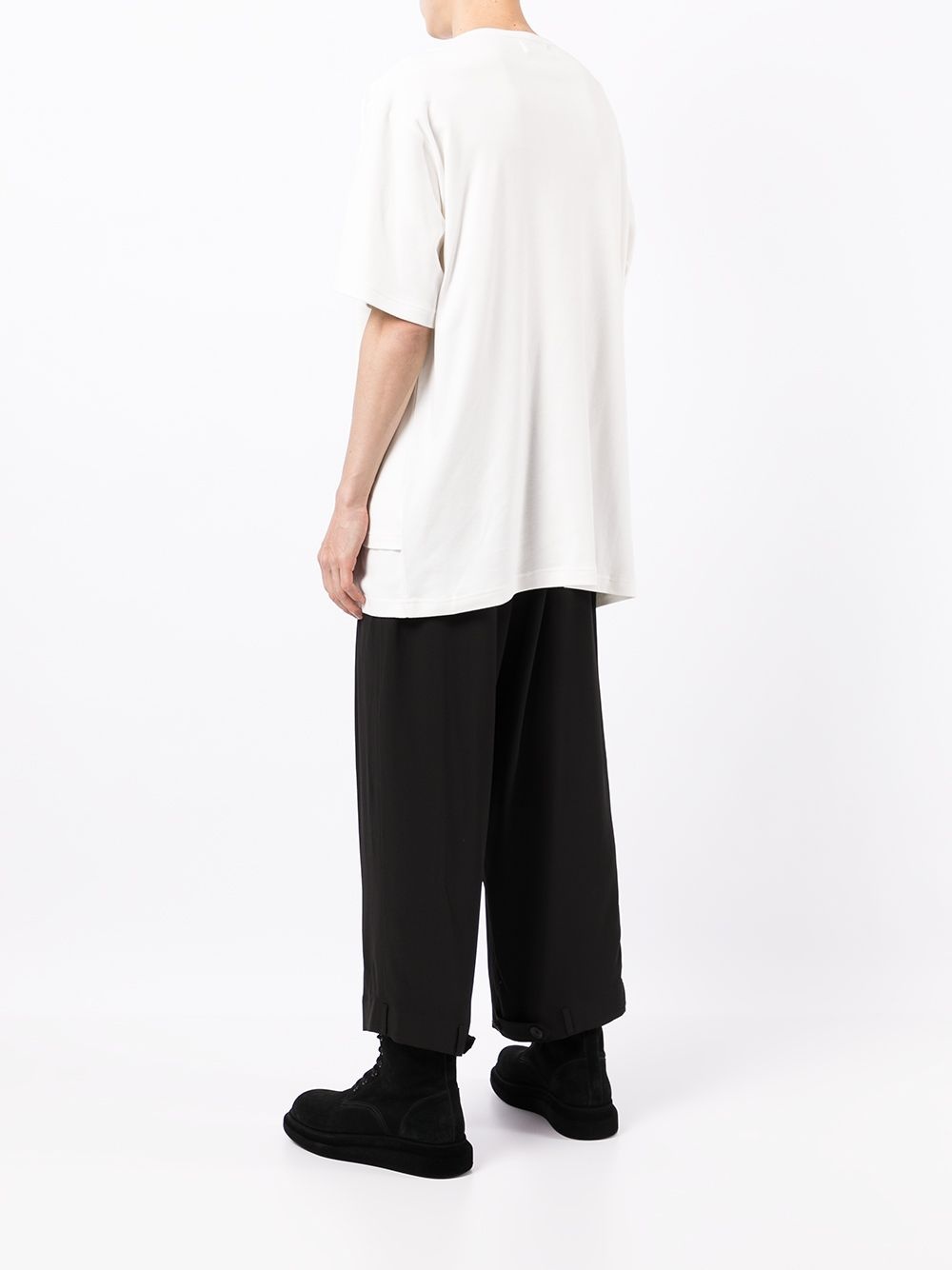 layered look cotton T-shirt - 4