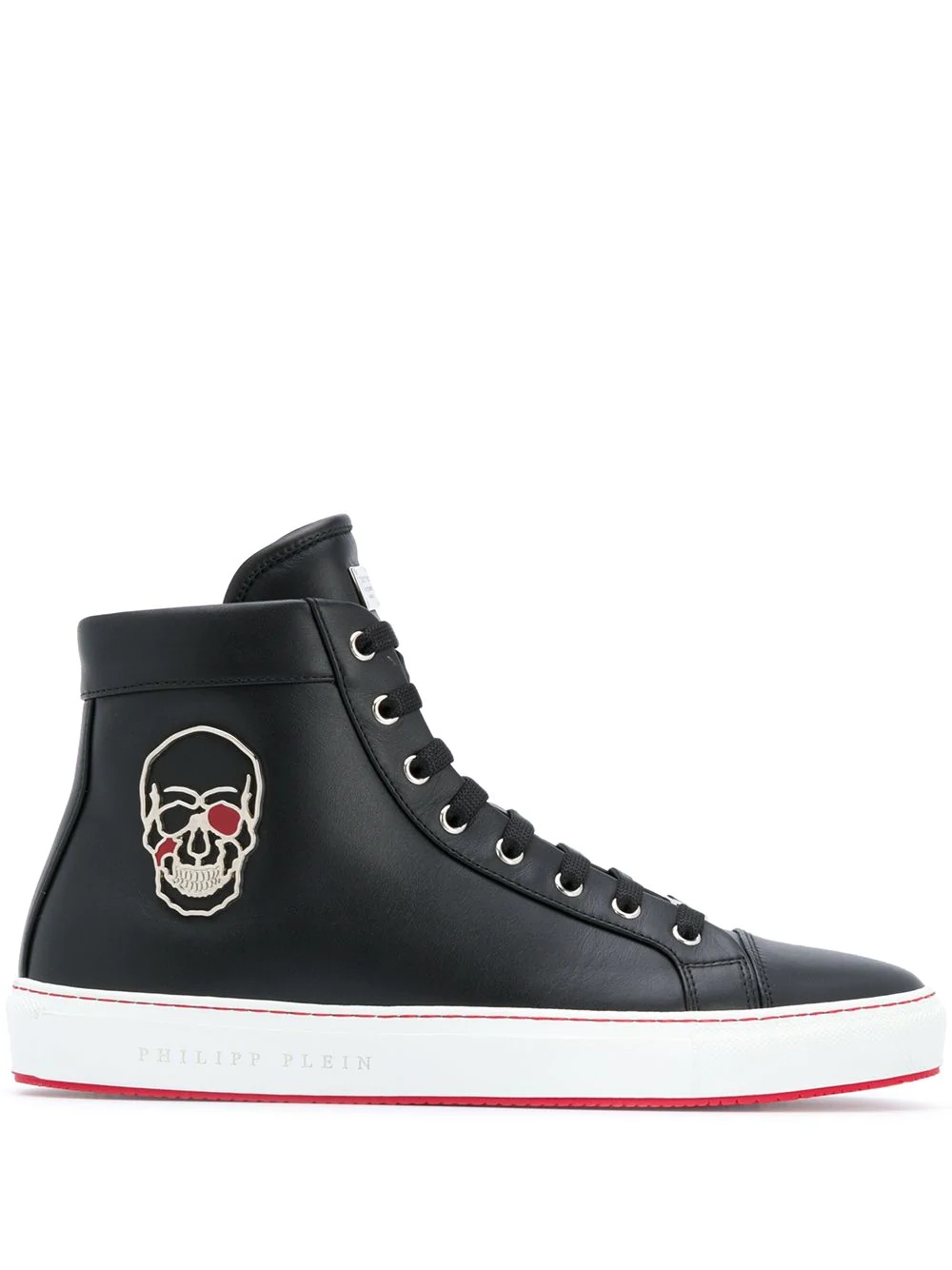 hi-top leather sneakers - 1