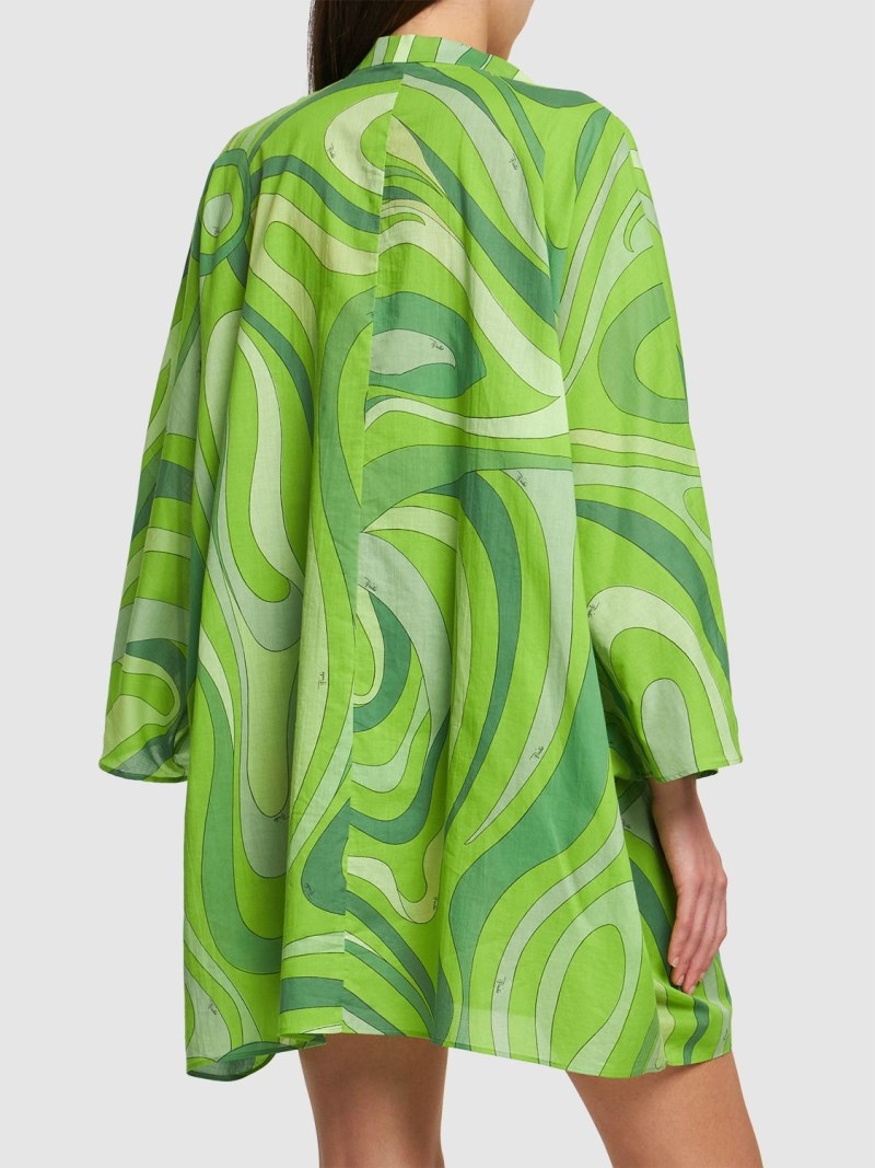 Marmo printed voile mini kaftan dress - 3