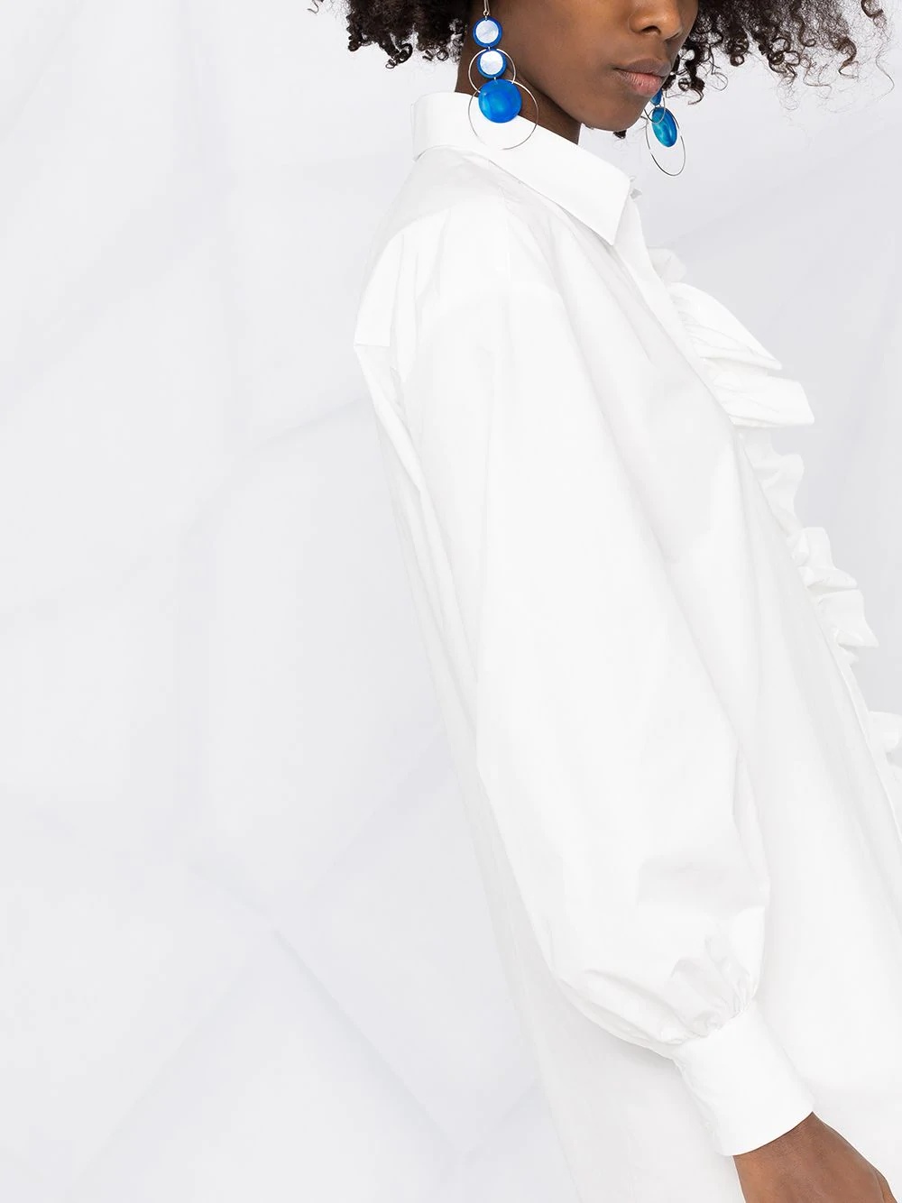 ruffle detail shirt dress - 3