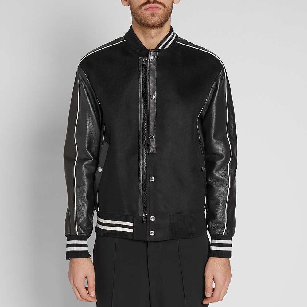 Alexander McQueen Leather Sleeve Varsity Jacket - 6