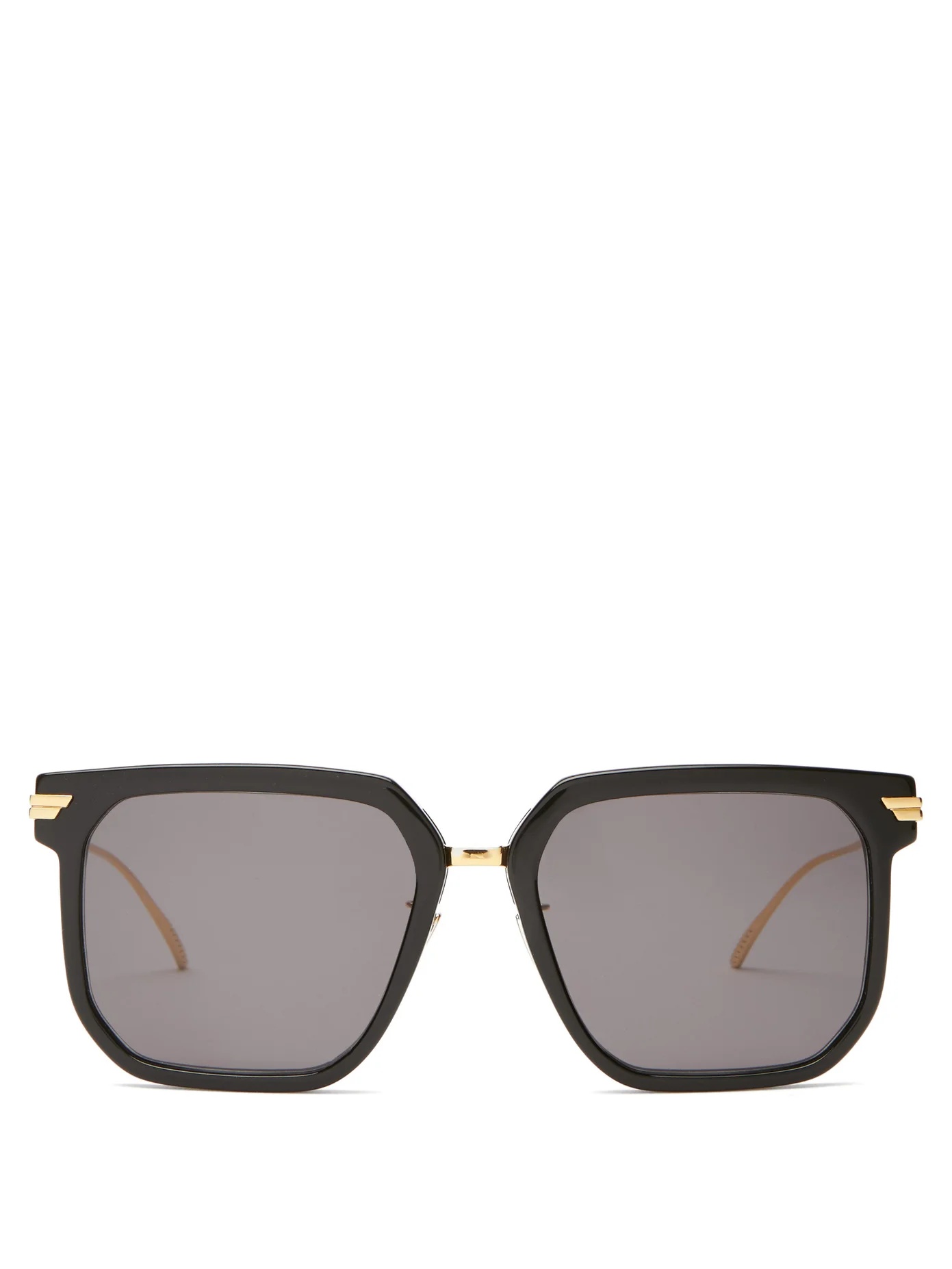 Square acetate and metal sunglasses - 1