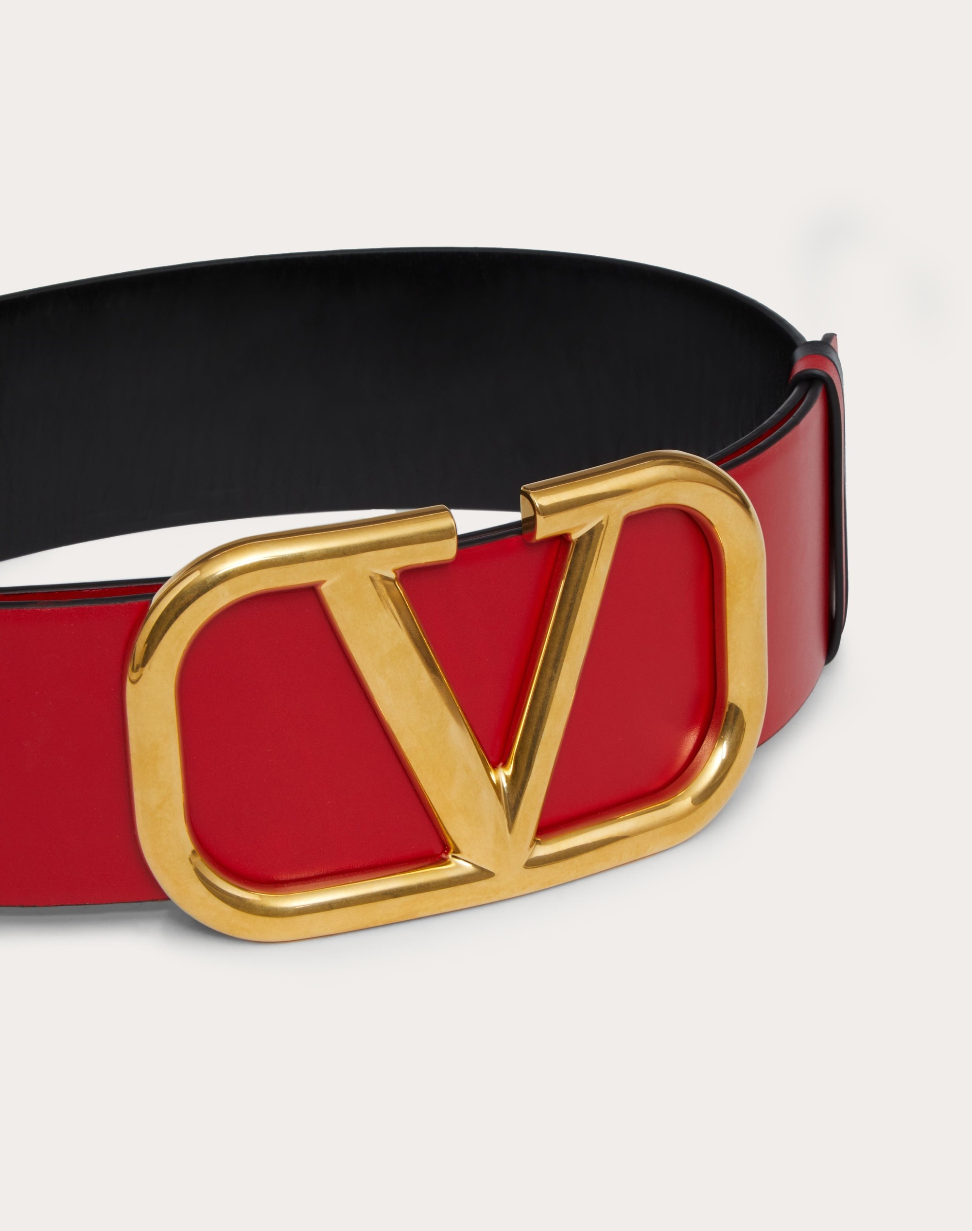 REVERSIBLE VLOGO SIGNATURE BELT IN GLOSSY CALFSKIN 70 MM - 4