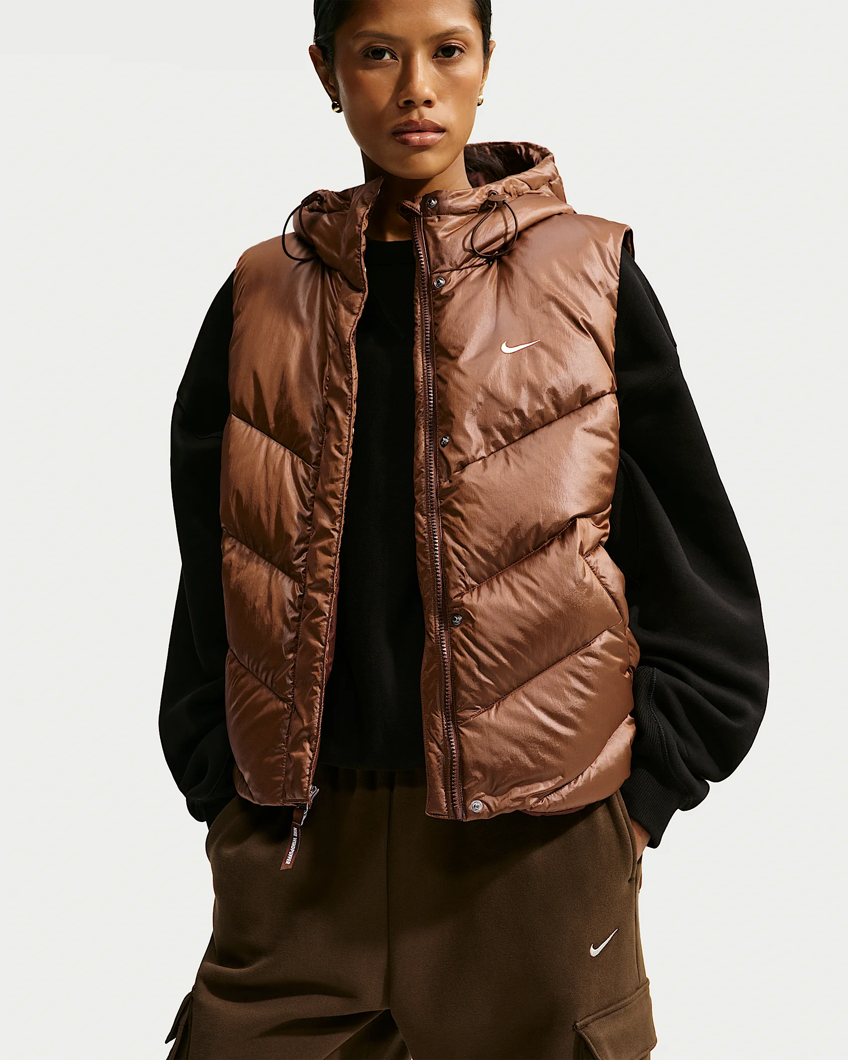 Nike Sportswear Windpuffer Women's Loose Storm-FIT Hooded Down Vest - 1