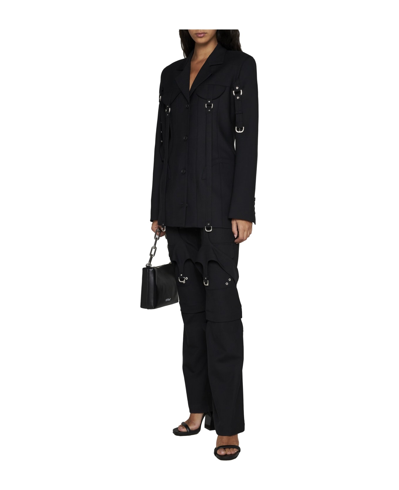 Wool Blend Cargo Zip Trousers - 2