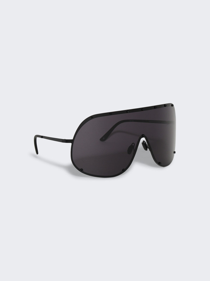 Rick Owens Shield Sunglasses Black outlook