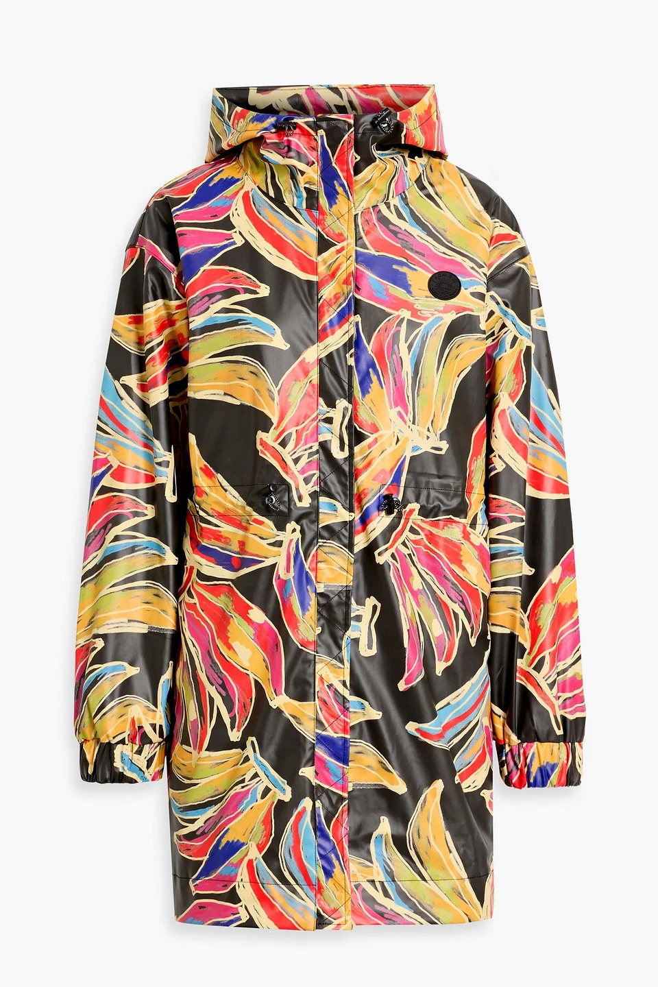 Printed shell hooded raincoat - 1