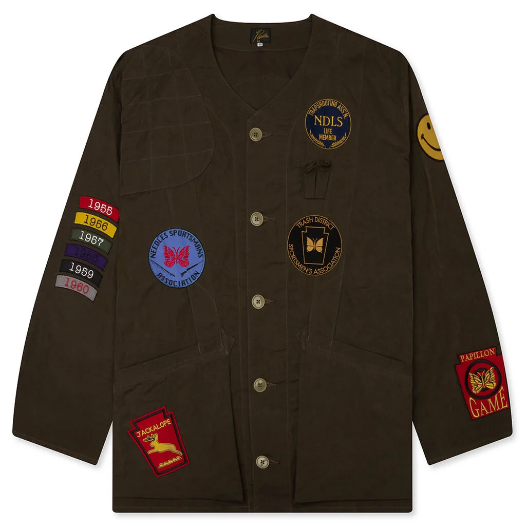 WAXED CLOTH SHOOTING JACKET - BROWN - 1