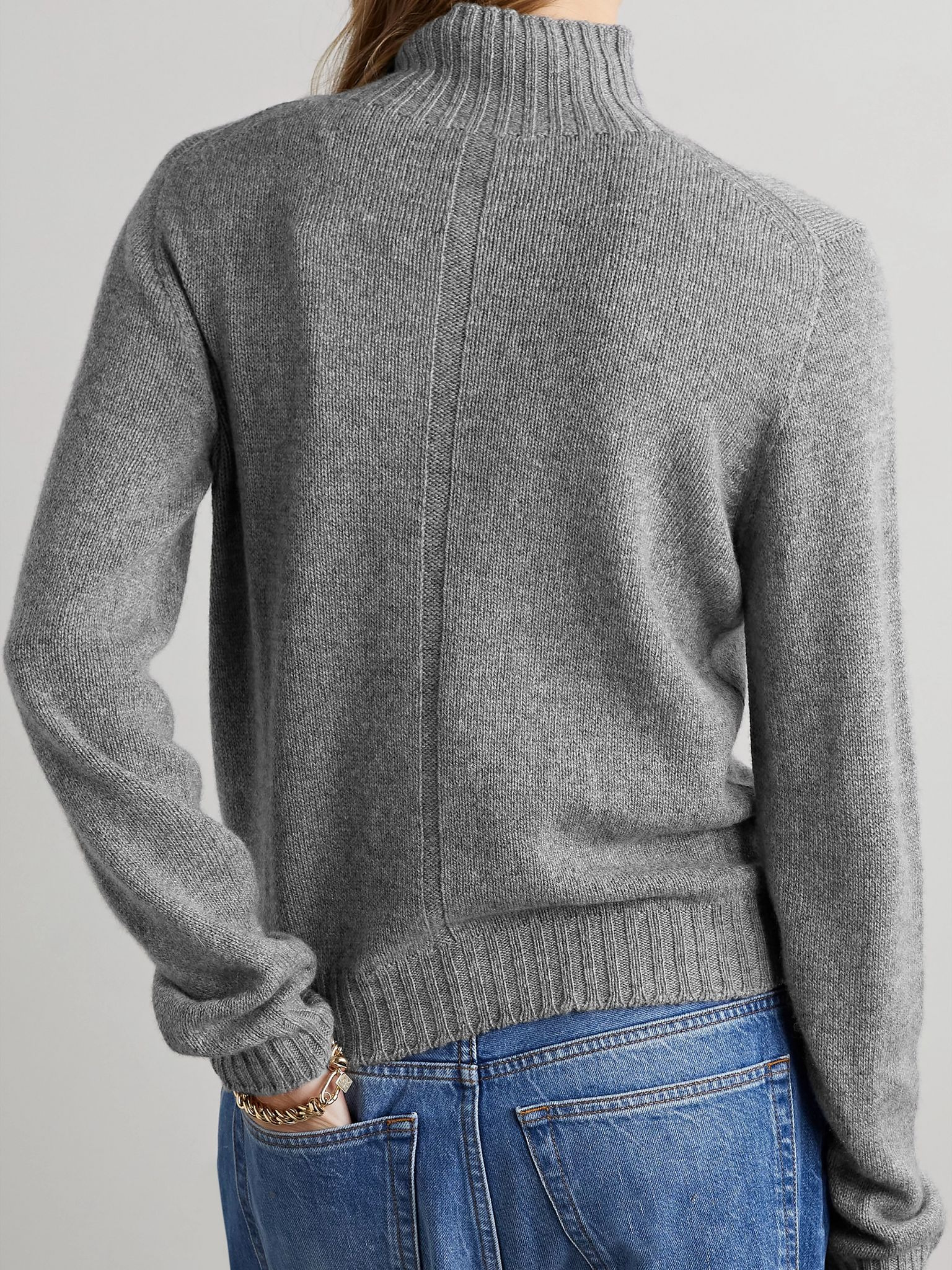 Essentials Kensington cashmere turtleneck sweater Gray - 4