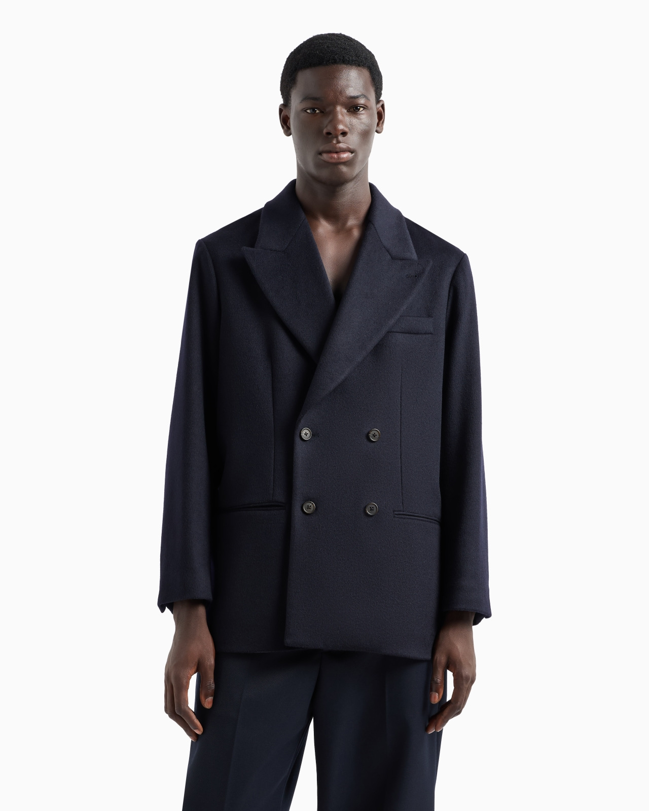 DOUBLE-BREASTED BLAZER IN VIRGIN-WOOL CLOTH - 2