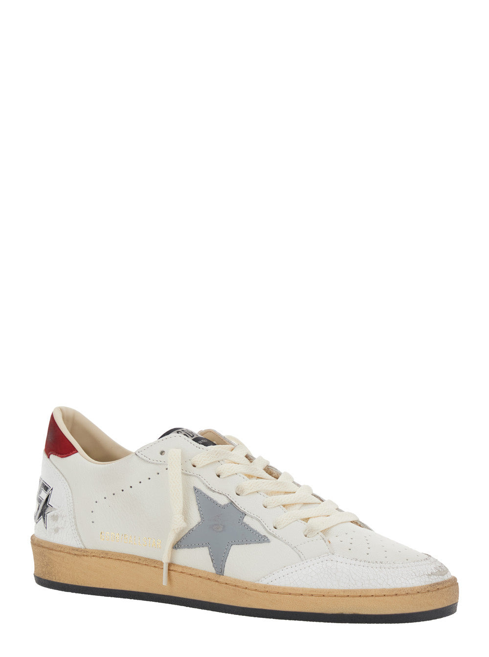 Golden Goose Men 'Ball Star' White Low Top Sneakers With Star  In Leather And Suede Man - 2