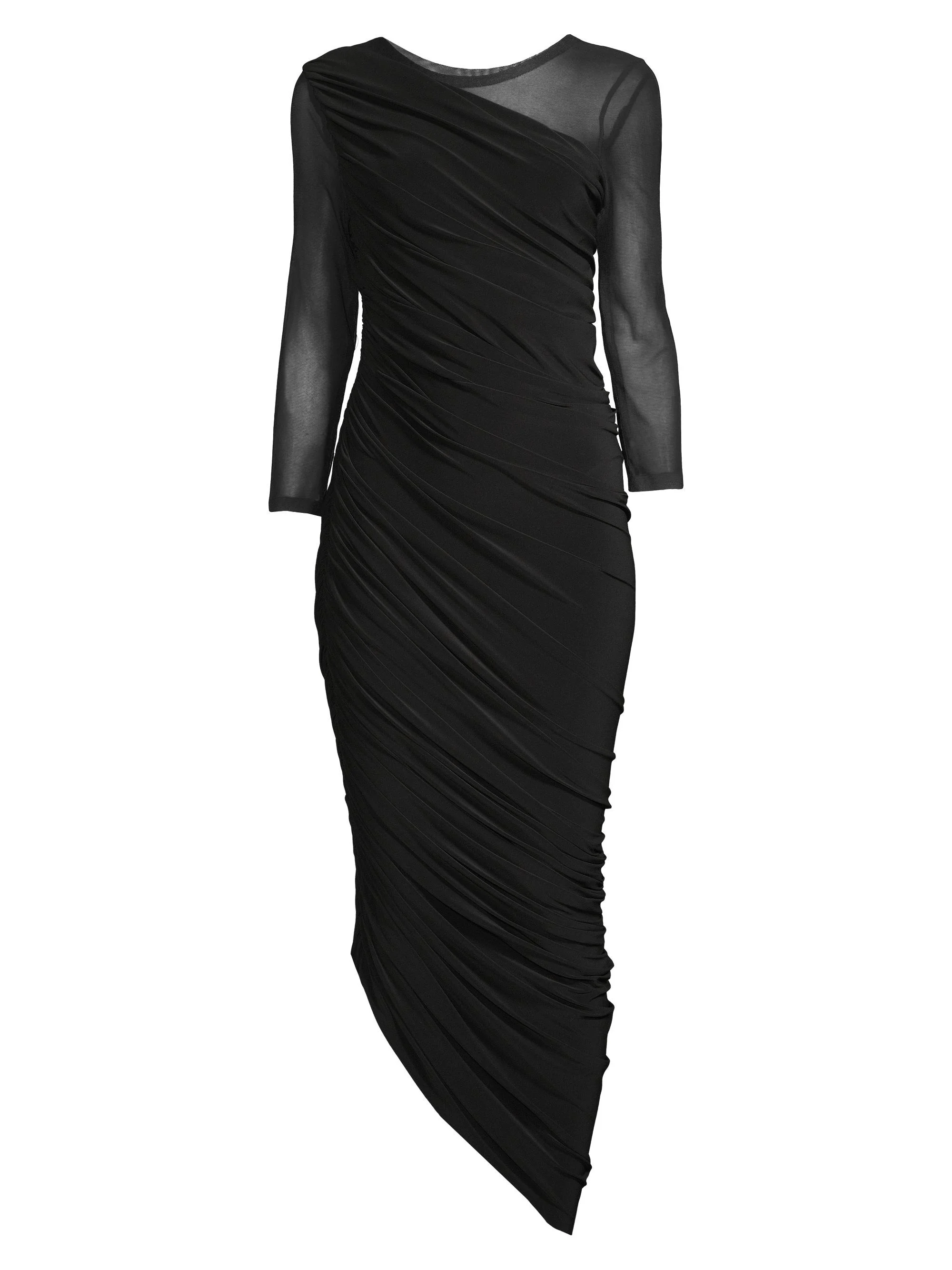 Women's Diana Shoulder-Side Drape Gown - Black - 1