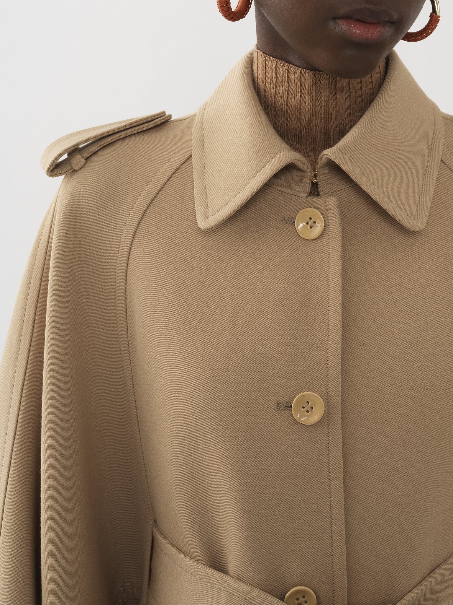 BELTED LONG CAPE - 6