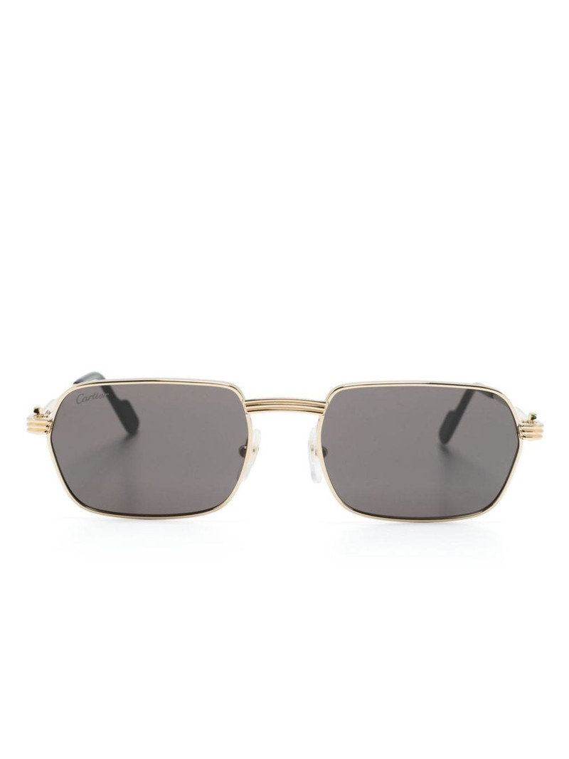 Cartier polished rectangle-frame sunglasses outlook