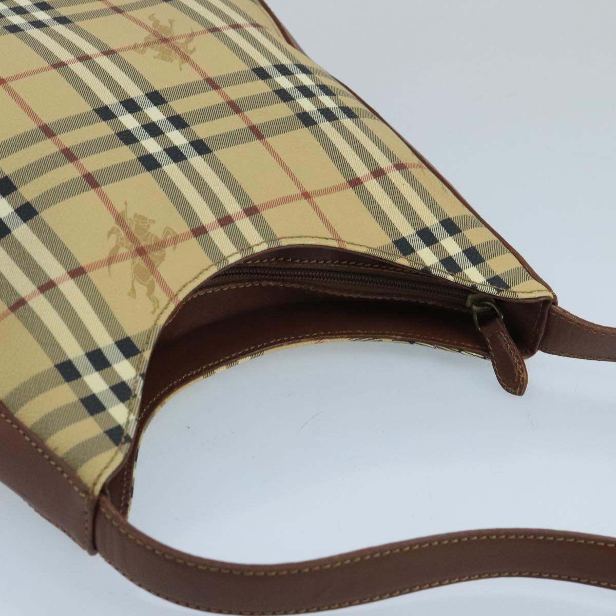 Burberry Nova Check Shoulder Bag Pvc Leather Beige - 6