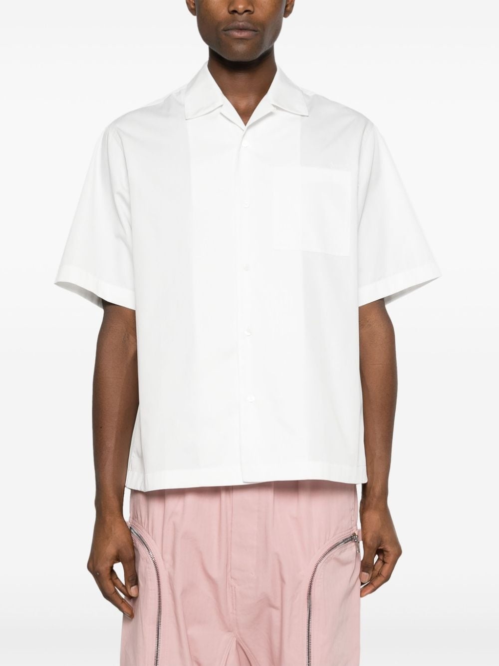 graphic-patch poplin shirt - 3