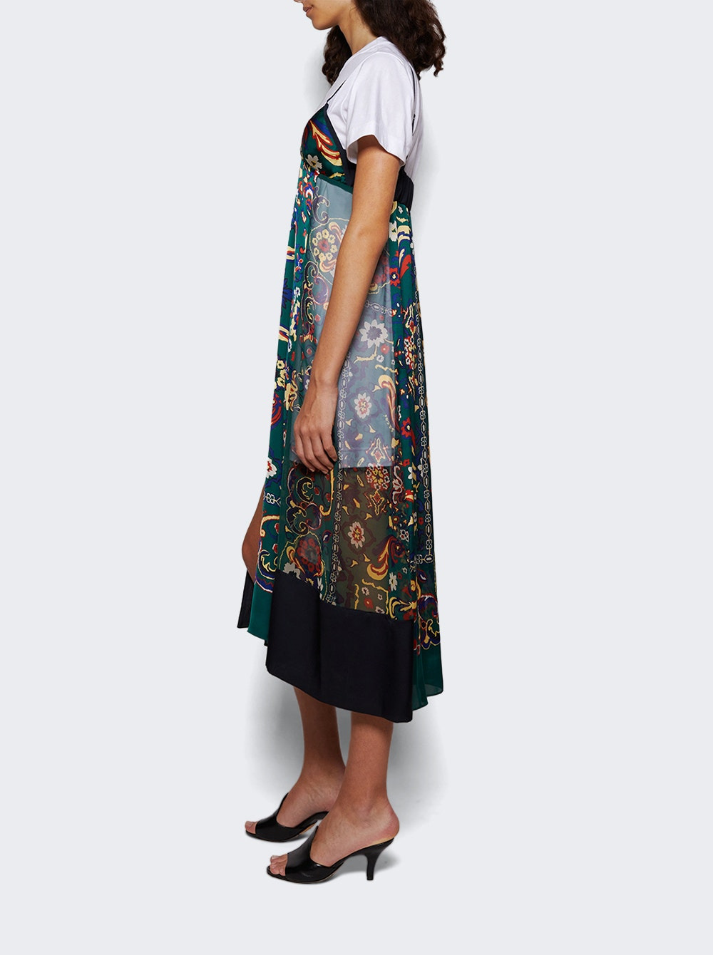 Floral Print Dress White And Green - 3