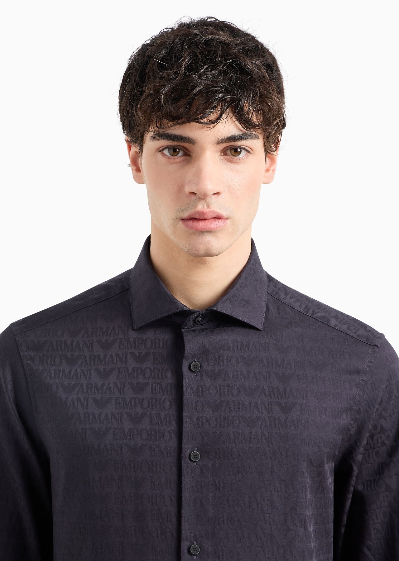 Poplin shirt with embossed EA logo - 5