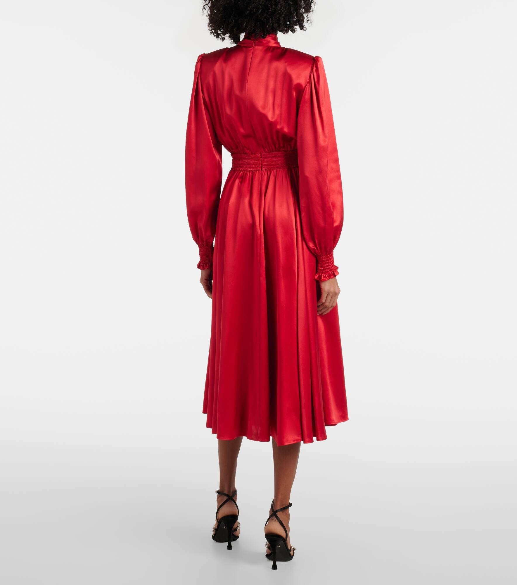 Silk satin shirt dress - 3