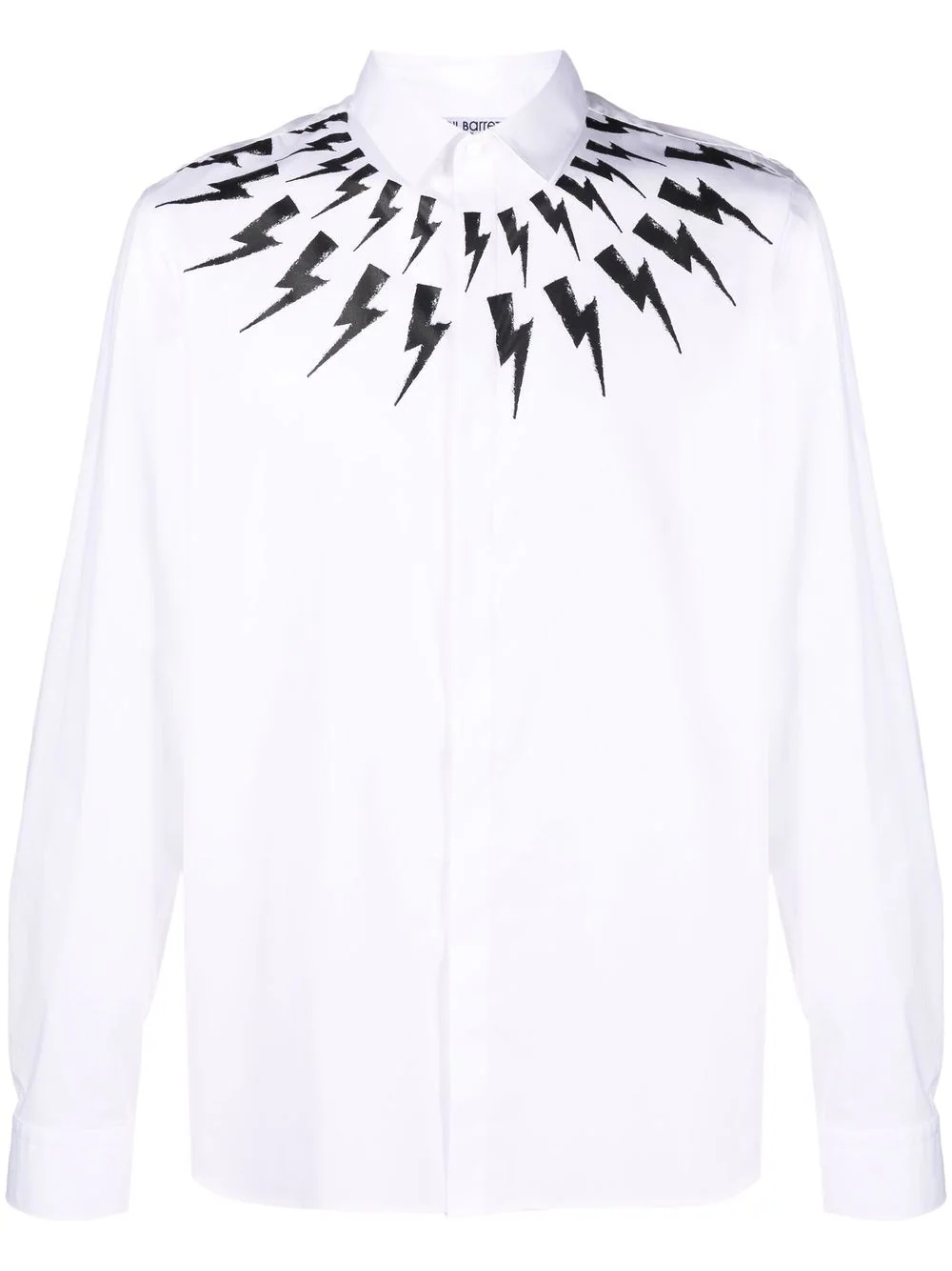 Thunderbolt-print long-sleeve shirt - 1