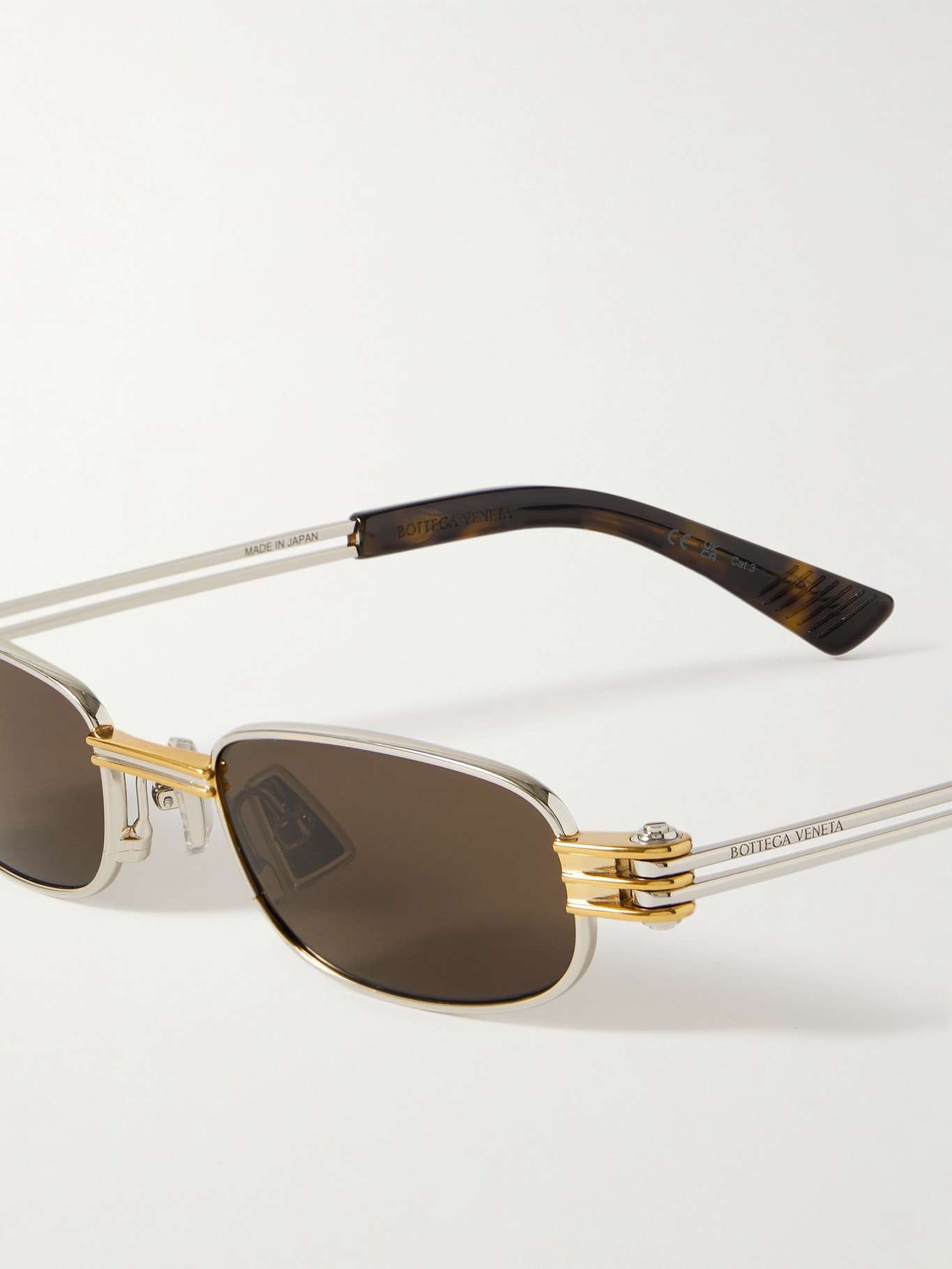 Rectangle-frame silver- and gold-tone sunglasses Silver - 4