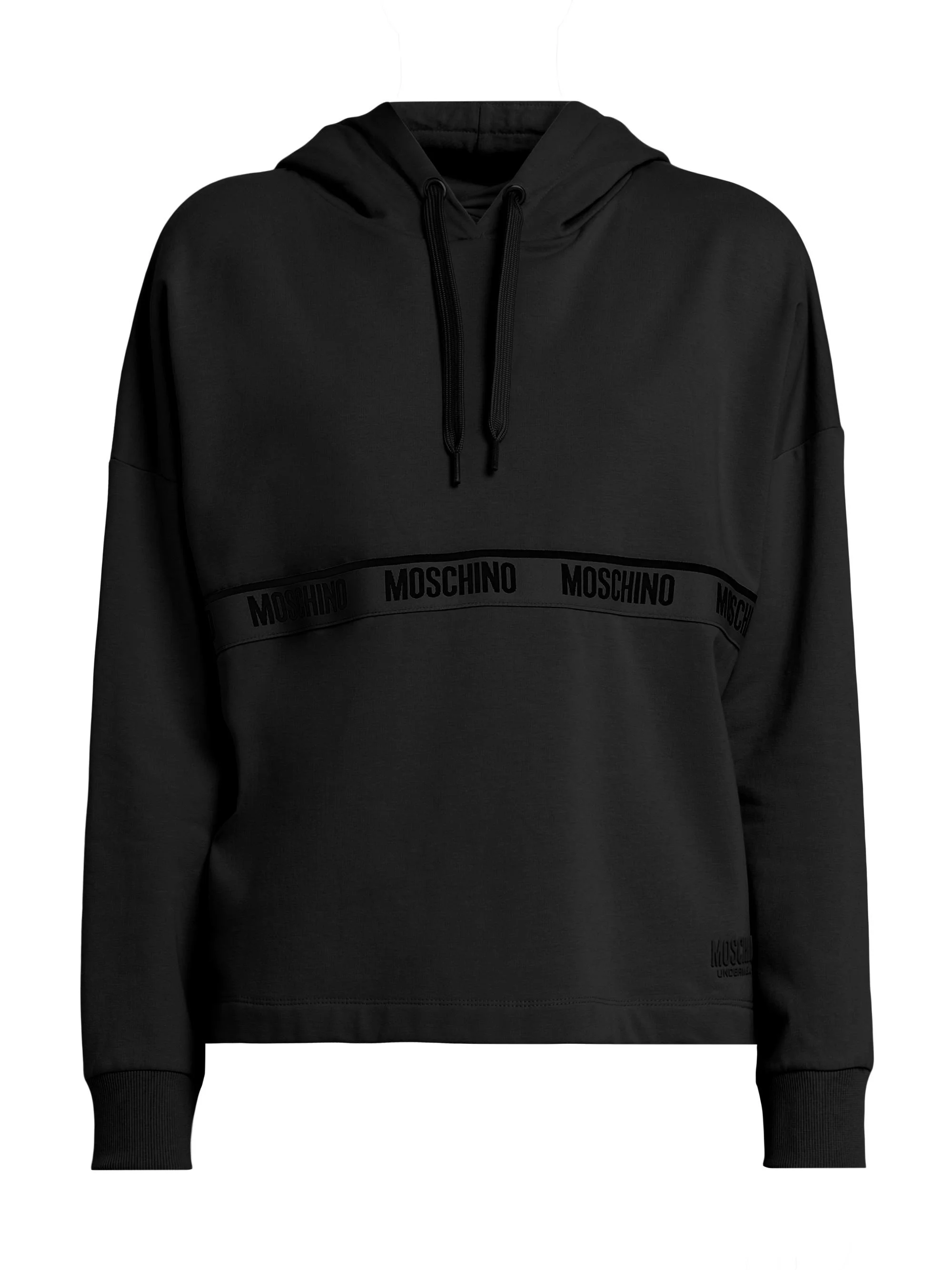 Women's Logo Tape Hoodie - Black - 1