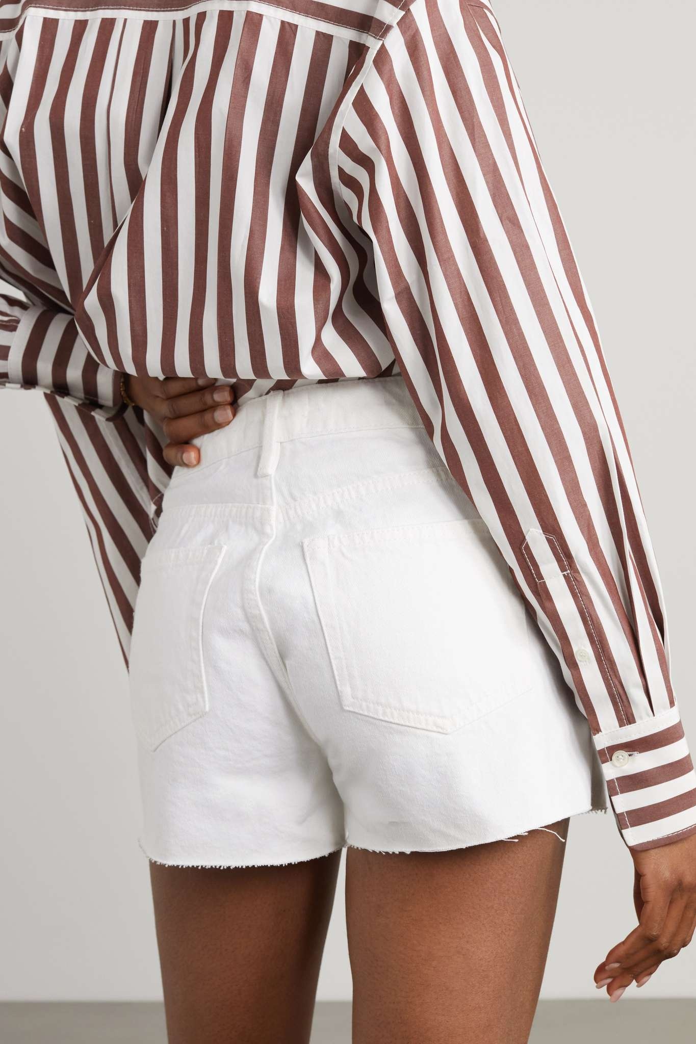 Le Grand Garcon frayed denim shorts - 3