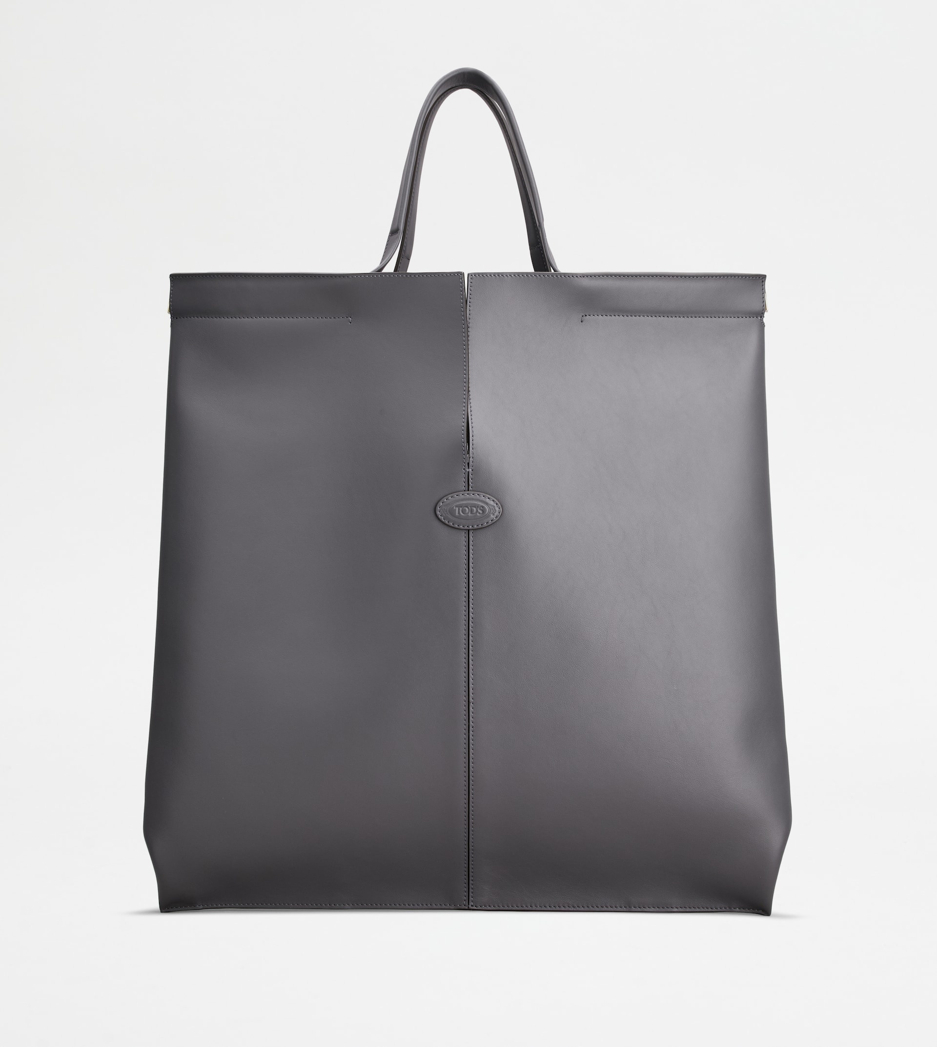 TOD'S DI BAG FOLIO IN LEATHER LARGE - GREY - 1