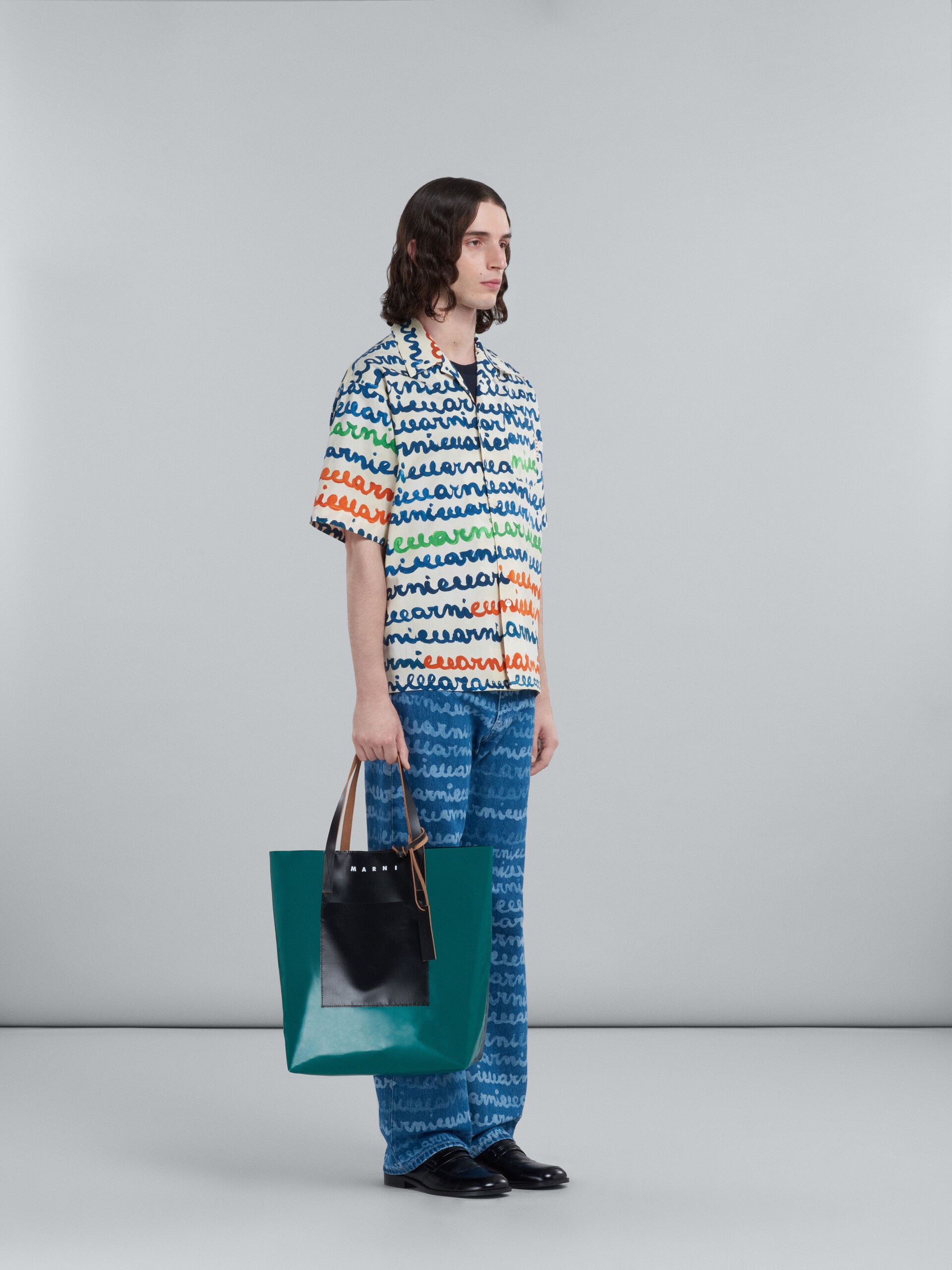 DENIM STRAIGHT TROUSERS WITH MAREMARNI PRINT - 5