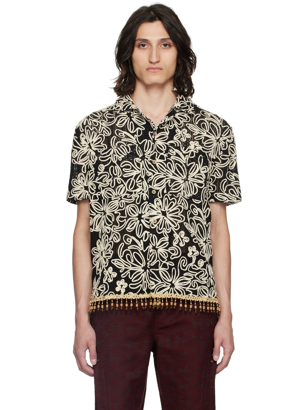 Black Flower Shirt - 1