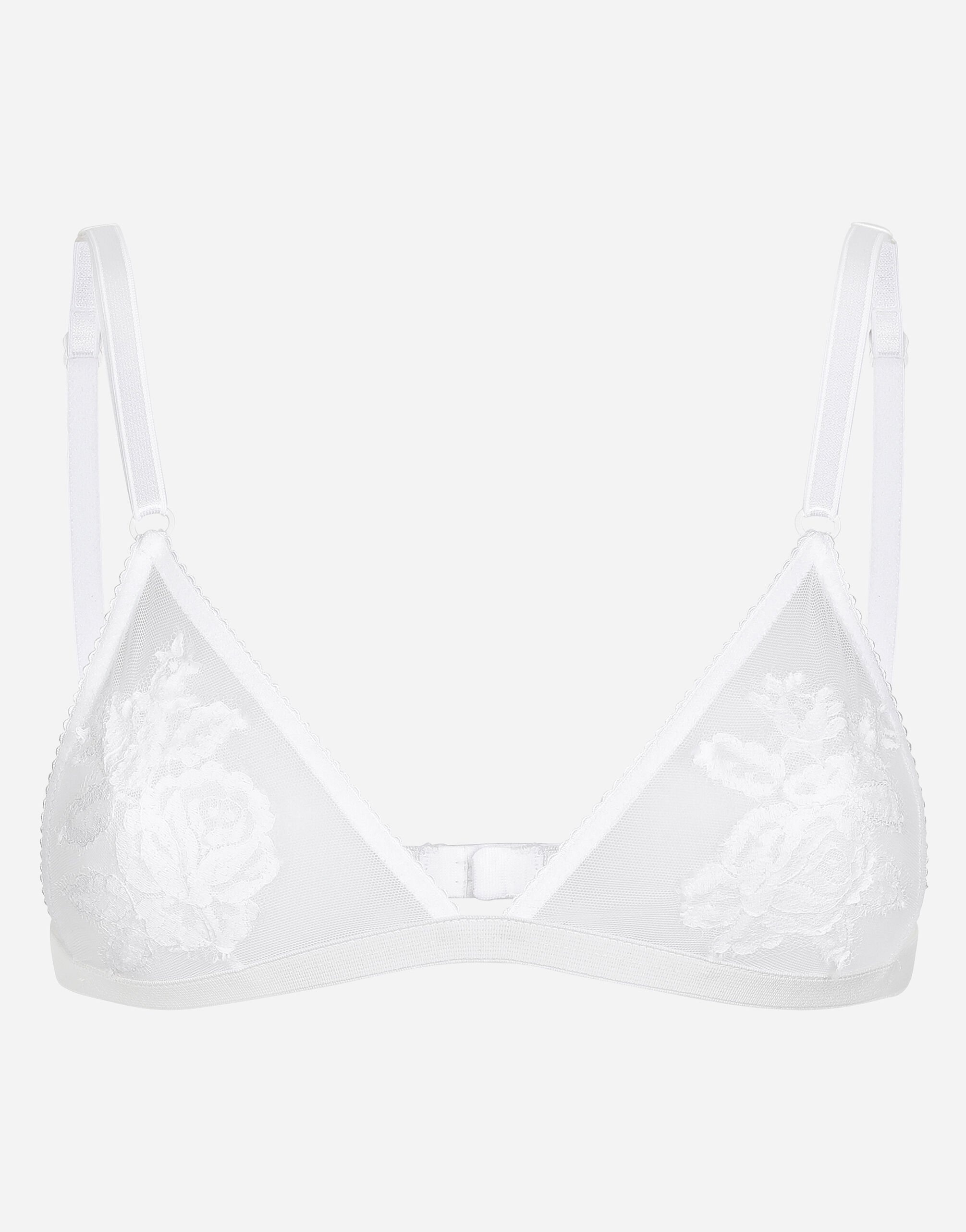Lace and tulle soft-cup triangle bra - 1