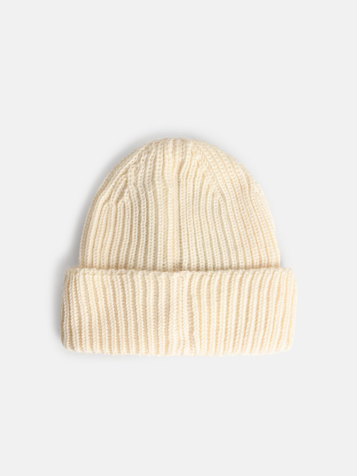 CREAM MERINO WOOL BEANIE - 2