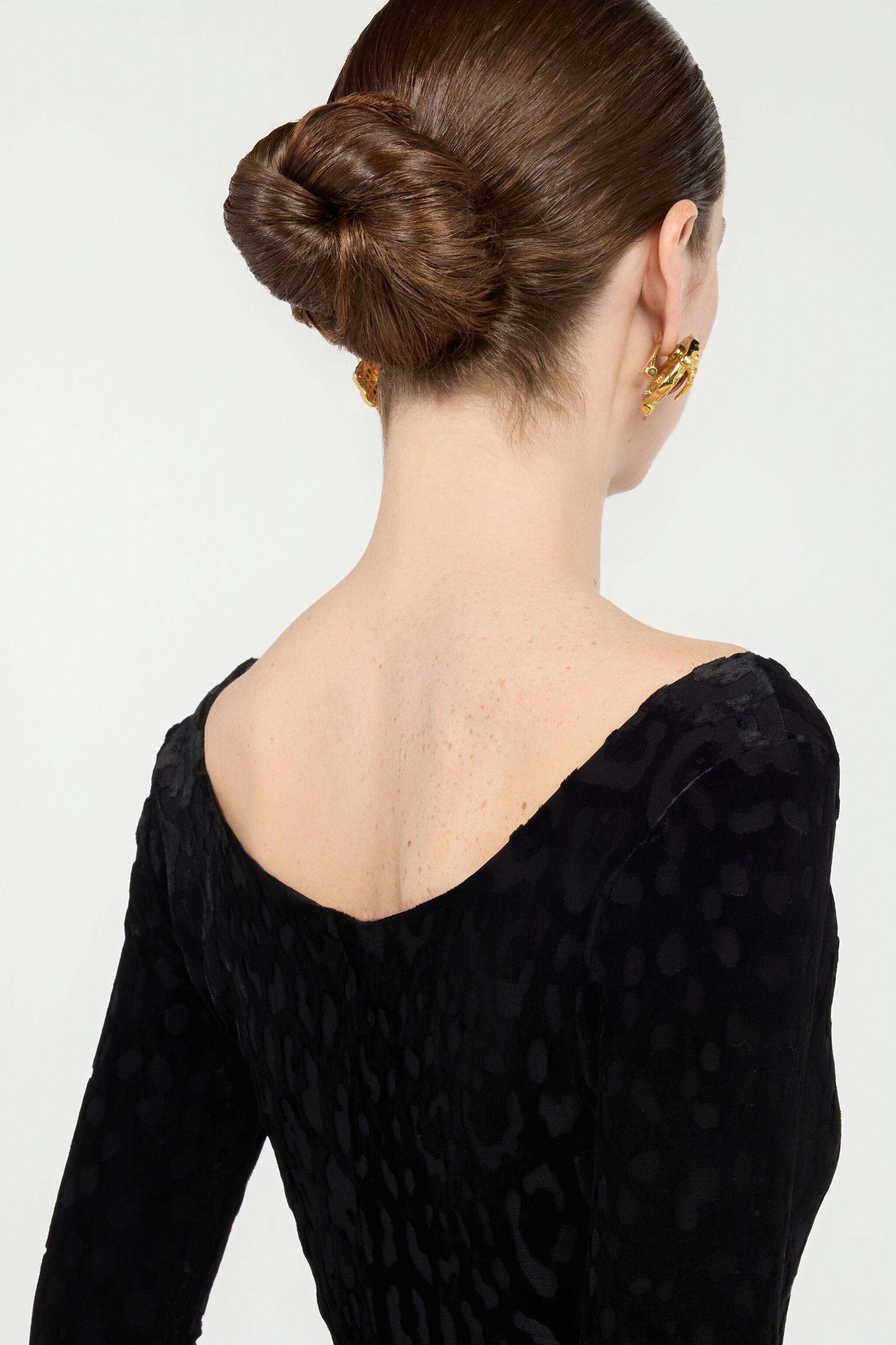 Black Sheath Dress With Jaguar Skin Pattern - 7
