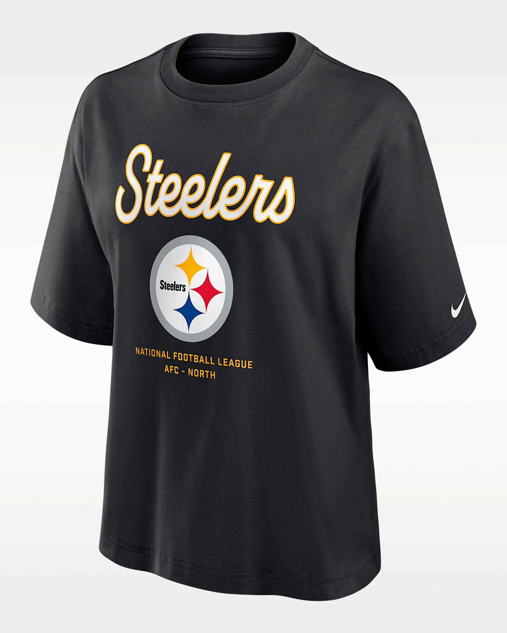 Pittsburgh Steelers Essential Script Boxy Women's Nike NFL T-Shirt - 1
