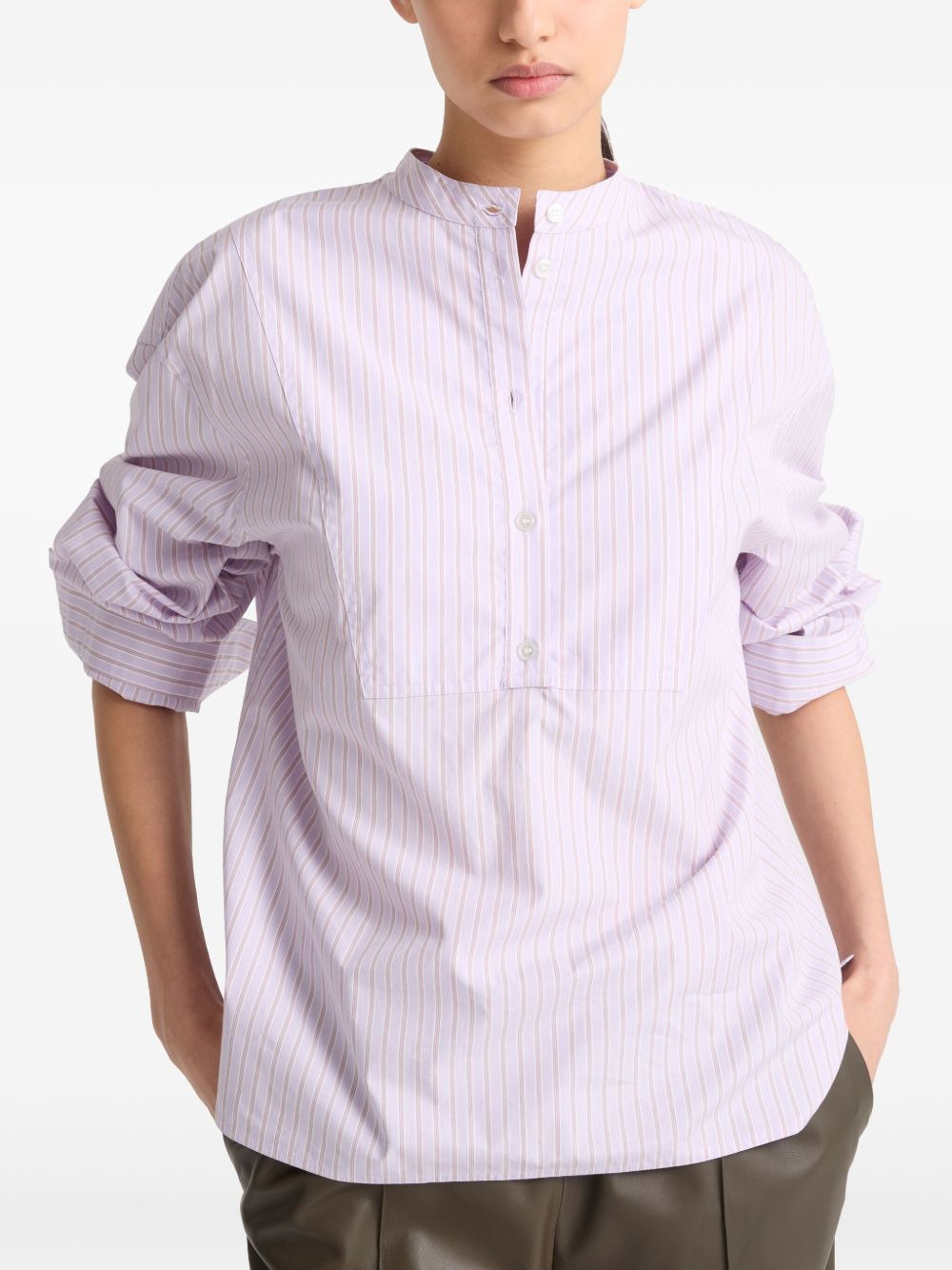 striped cotton poplin blouse - 3