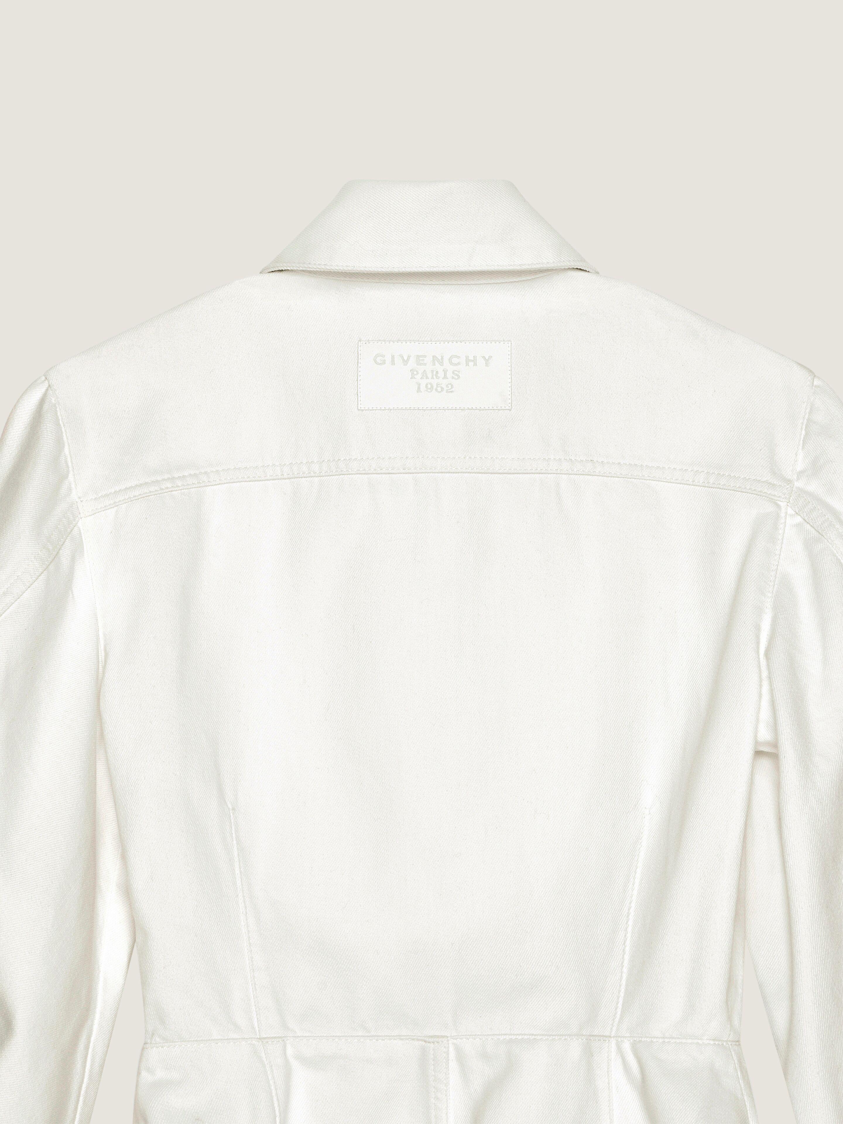 COCOON MINI DRESS IN WHITE DENIM - 4